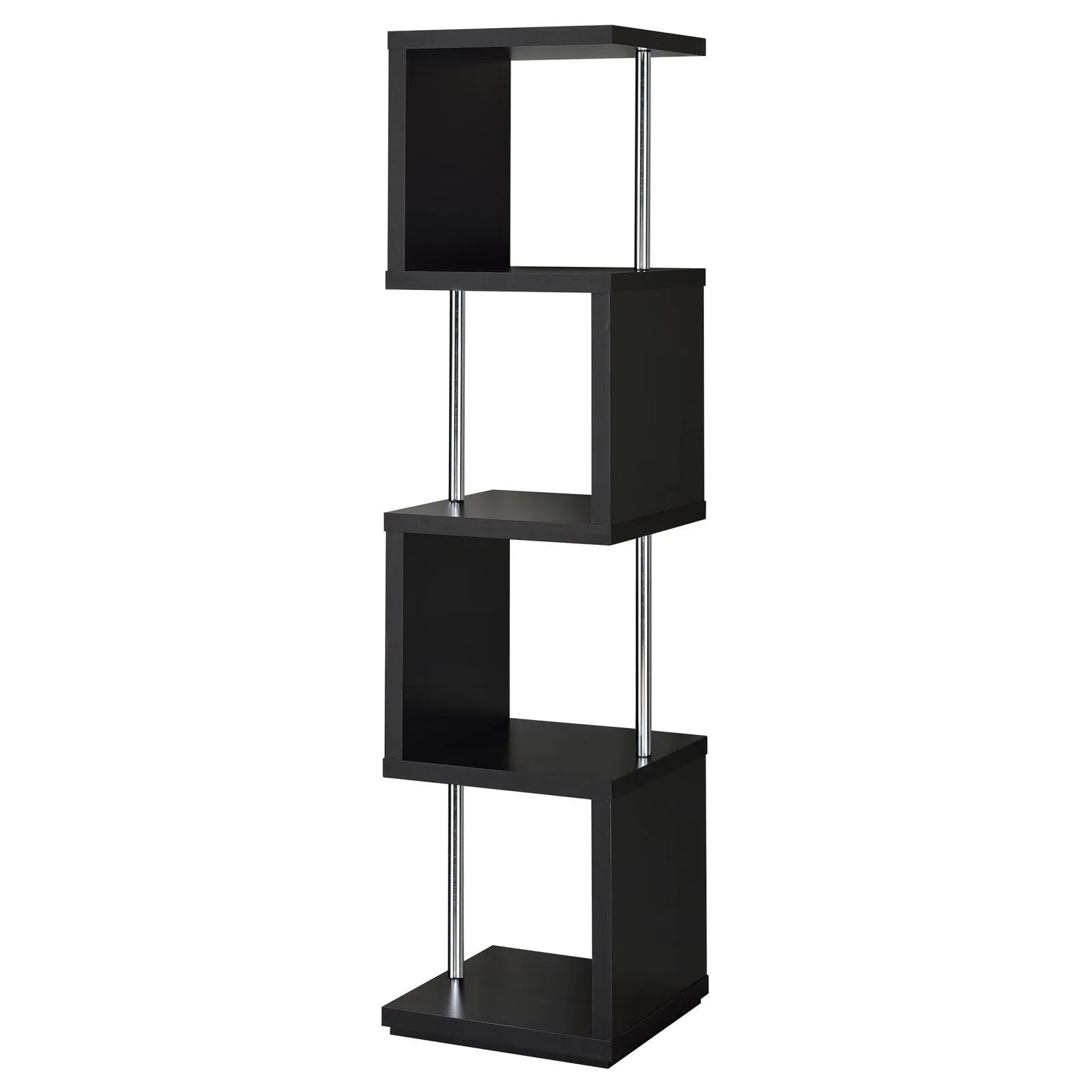 Baxter Black/Chrome 4-Shelf Bookcase - Image 2