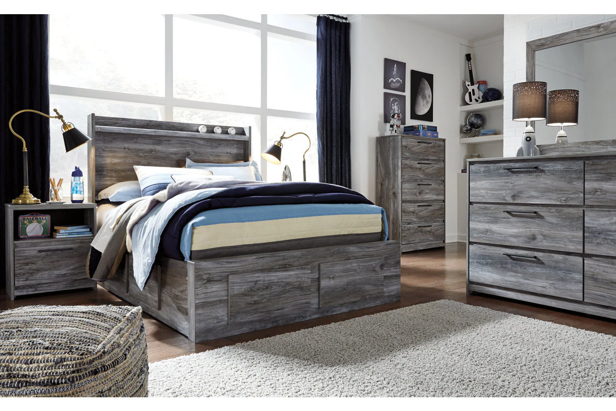 Baystorm Gray Full LED Storage Platform Bed with 6 Drawers - Image 6
