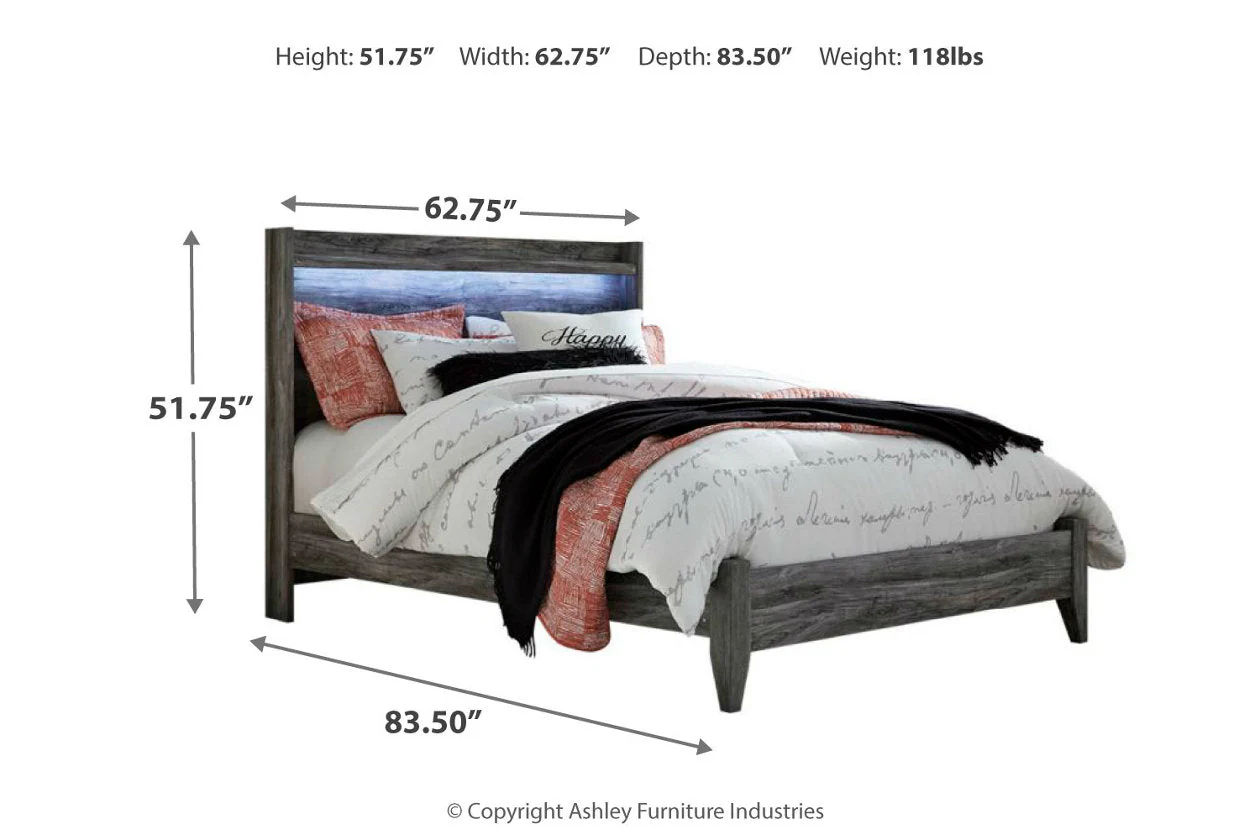 Baystorm Gray Queen LED Panel Bed - Image 3