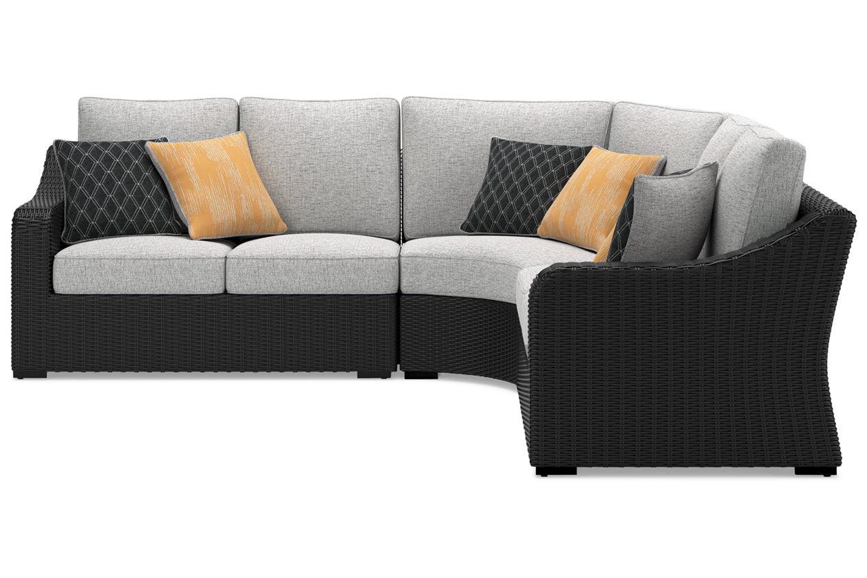 Beachcroft Black 3-Piece Outdoor Sectional - Image 3