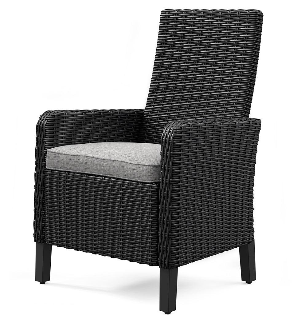 Beachcroft Black/Light Gray Outdoor Arm Chair with Cushion - Image 4