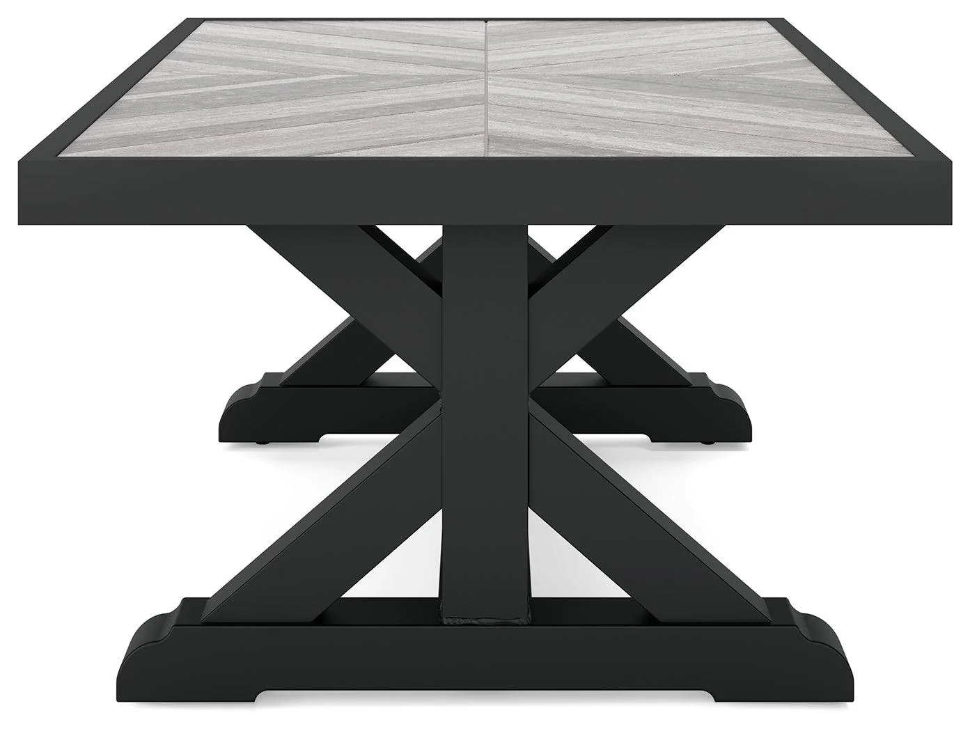 Beachcroft Black/Light Gray Outdoor Coffee Table - Image 7
