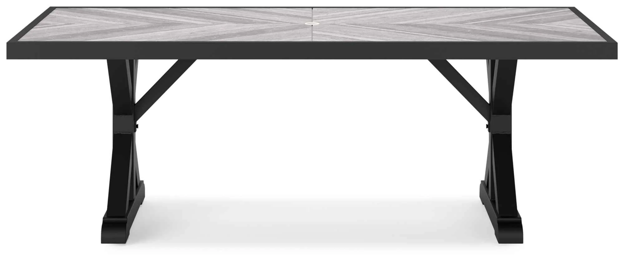 Beachcroft Black/Light Gray Outdoor Dining Table and 6 Chairs - Image 16