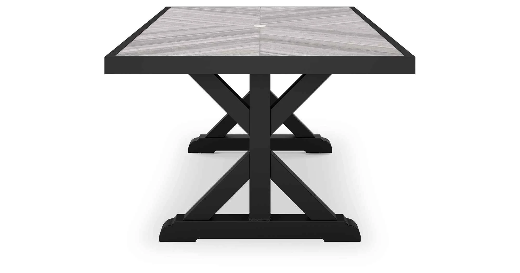 Beachcroft Black/Light Gray Outdoor Dining Table and 6 Chairs - Image 18