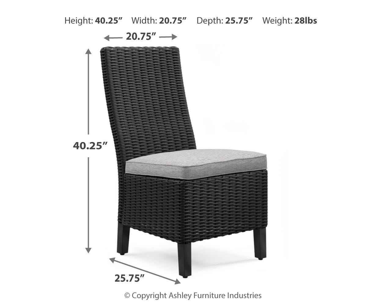 Beachcroft Black/Light Gray Outdoor Dining Table and 6 Chairs - Image 24