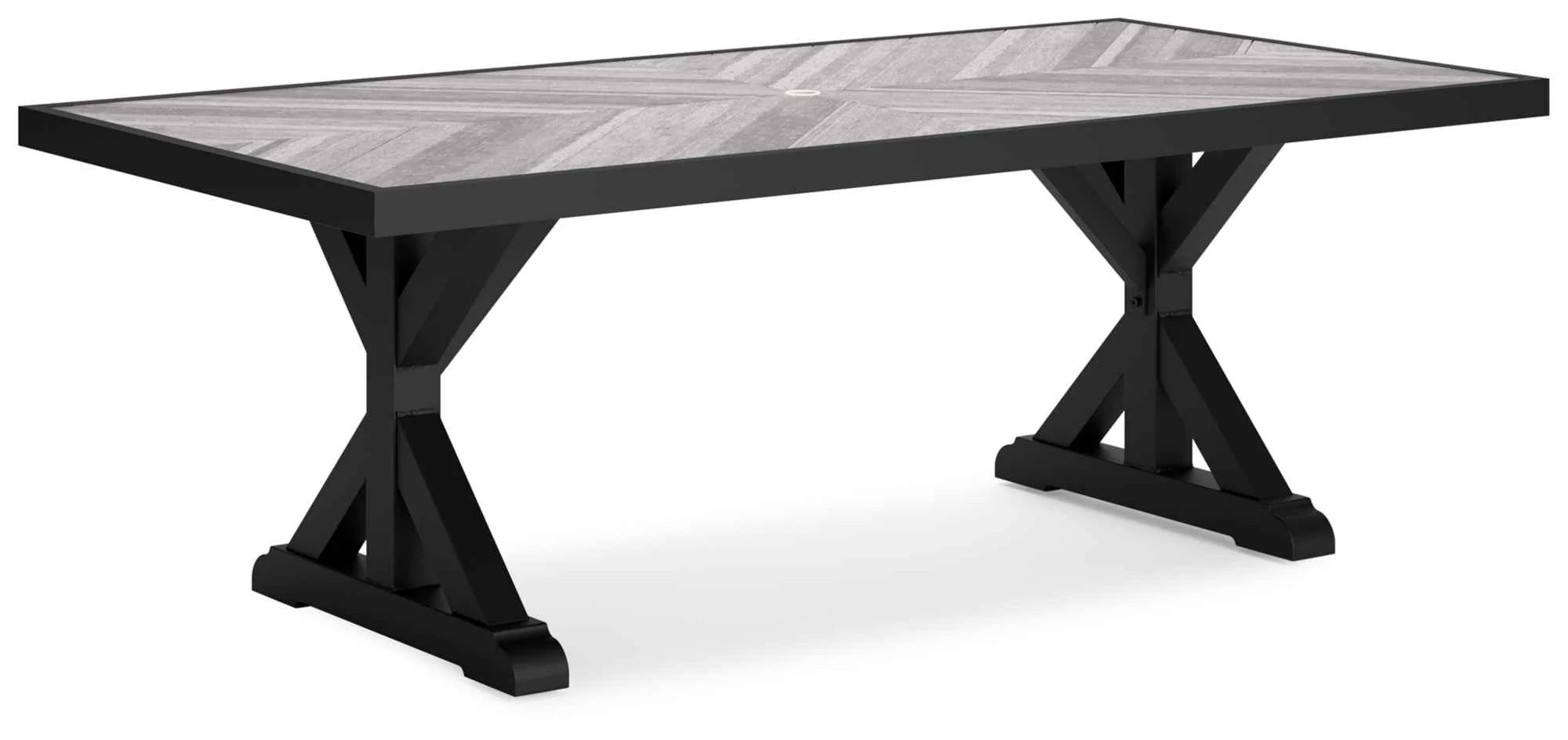Beachcroft Black/Light Gray Outdoor Dining Table and 6 Chairs - Image 10
