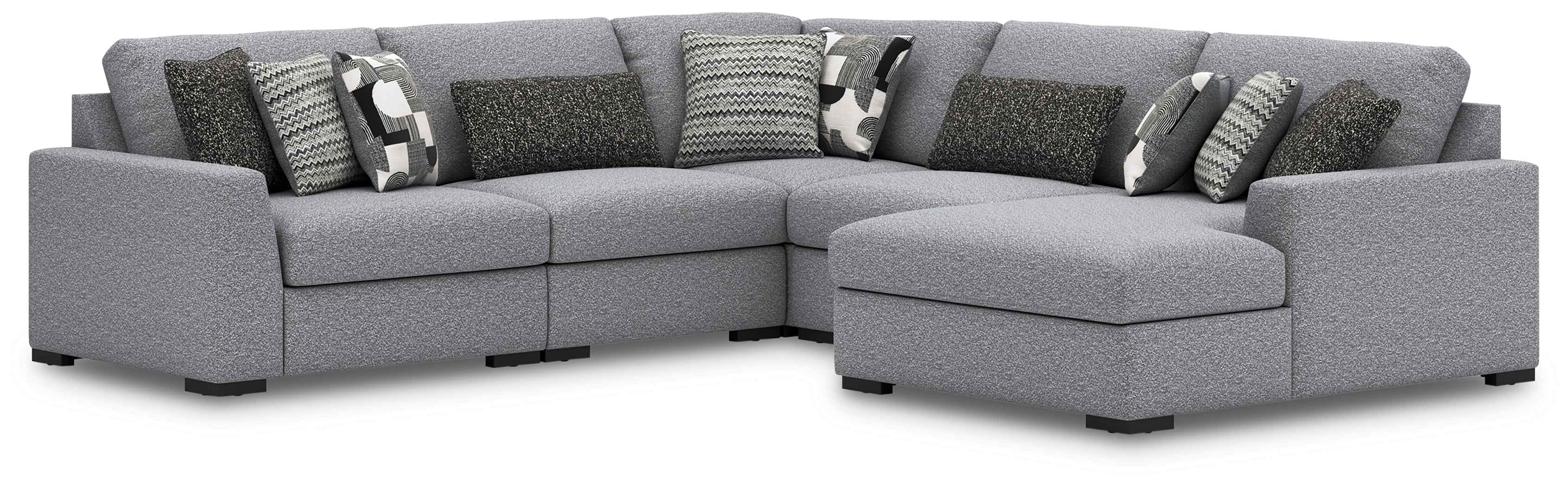 Bealton Salt and Pepper 5-Piece Sectional with RAF Chaise - Image 2