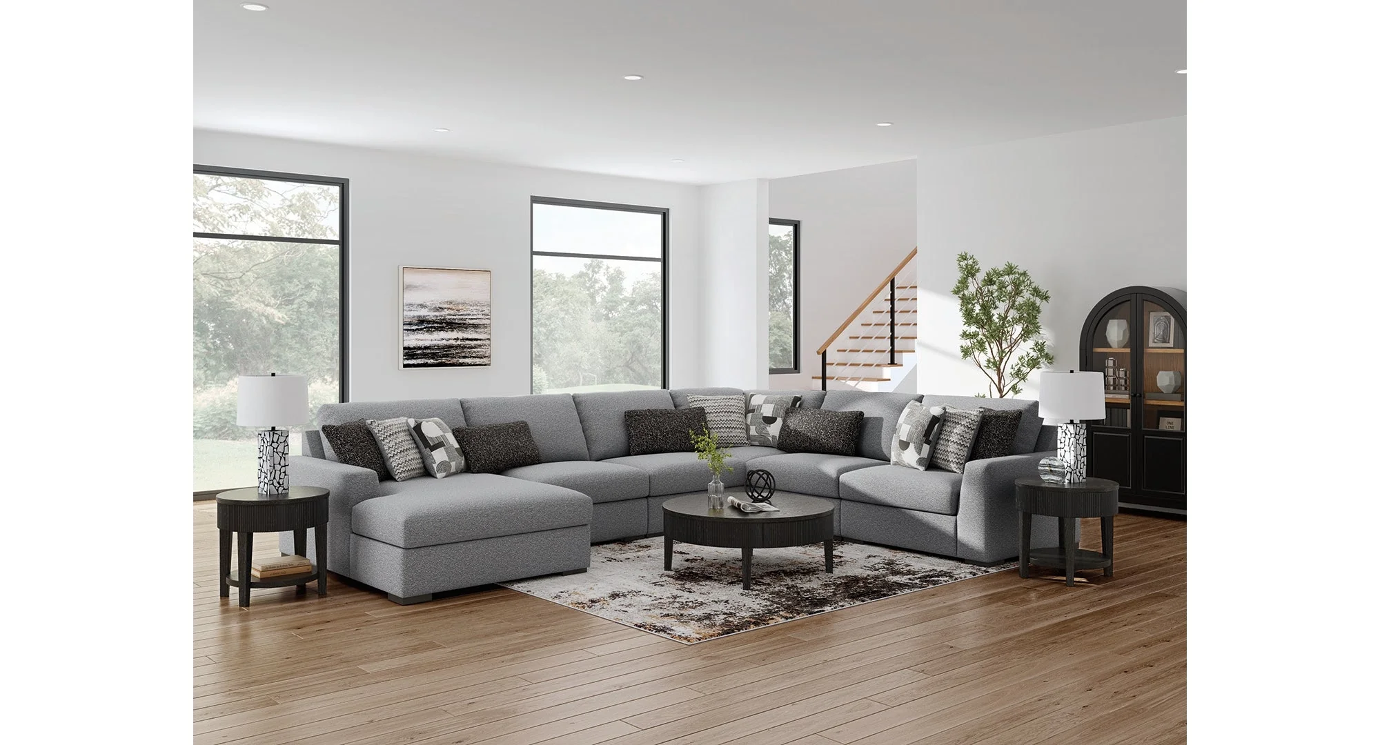 Bealton Salt and Pepper 6-Piece Sectional with LAF Chaise - Image 6