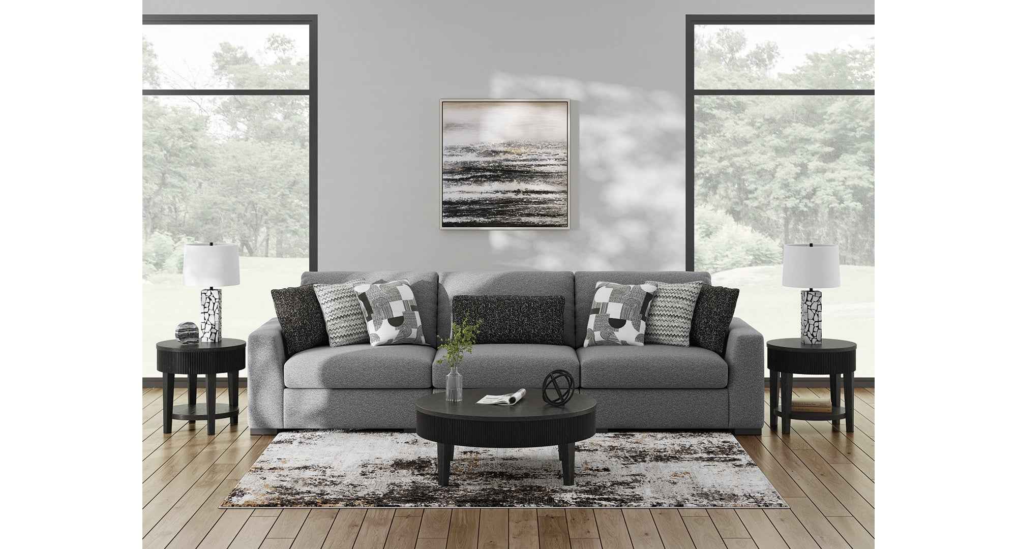 Bealton Salt and Pepper Sofa & Loveseat - Image 3