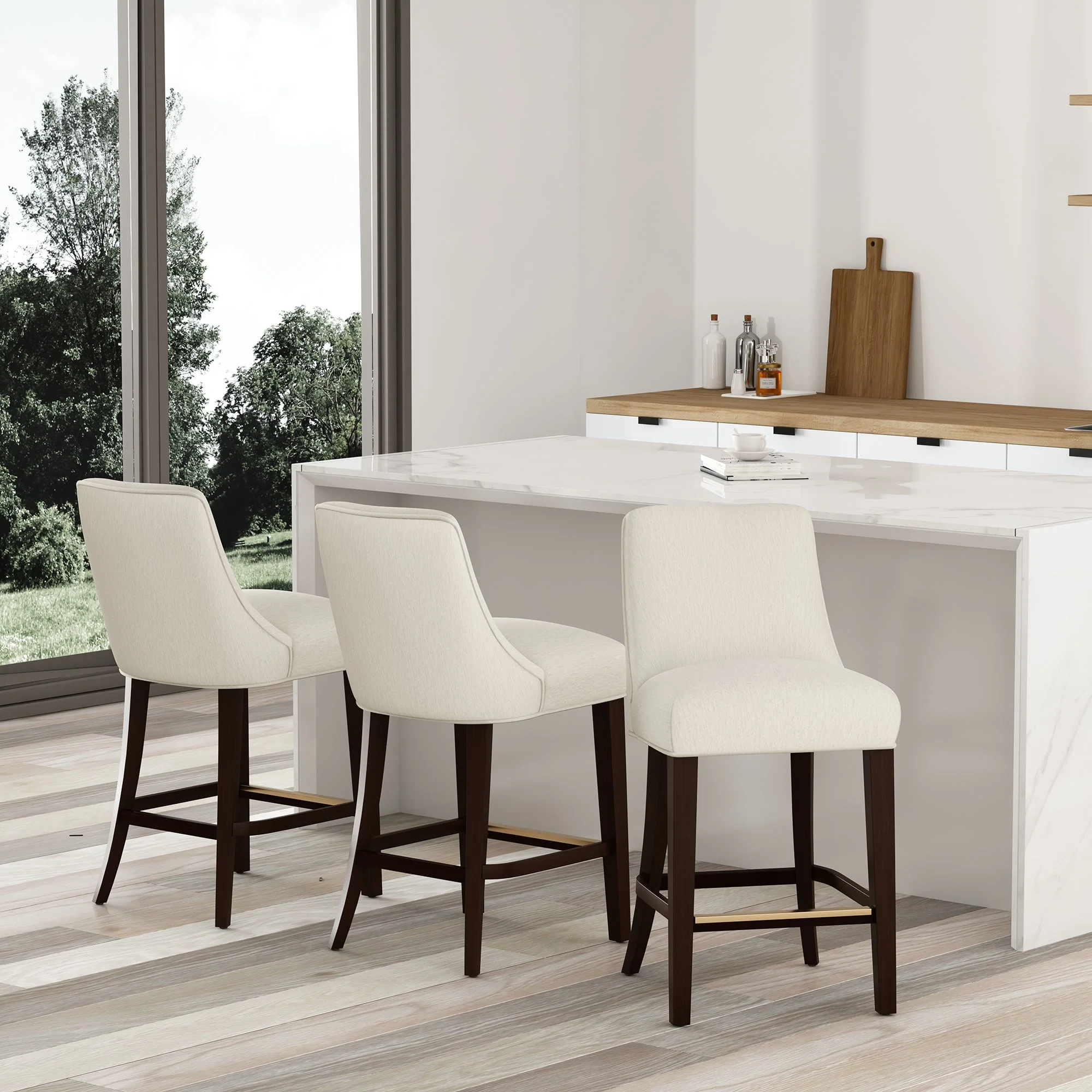 Beever Counter Stool in Cream (set of 3) - Image 2