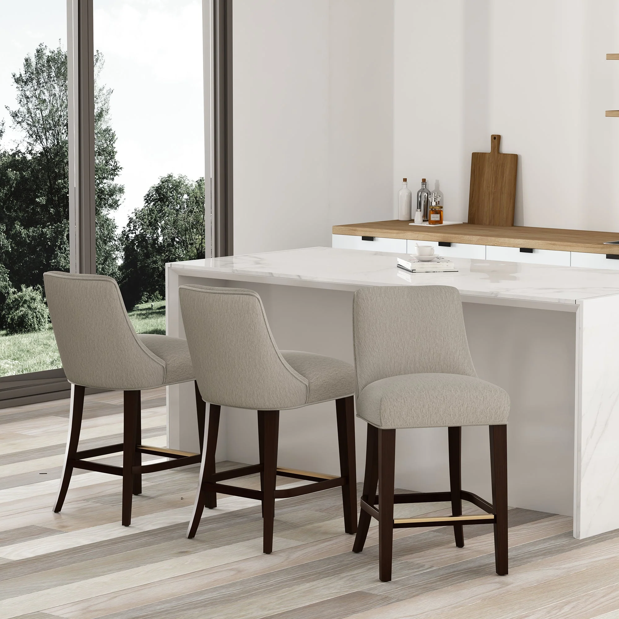 Beever Counter Stool in Taupe (set of 3) - Image 2