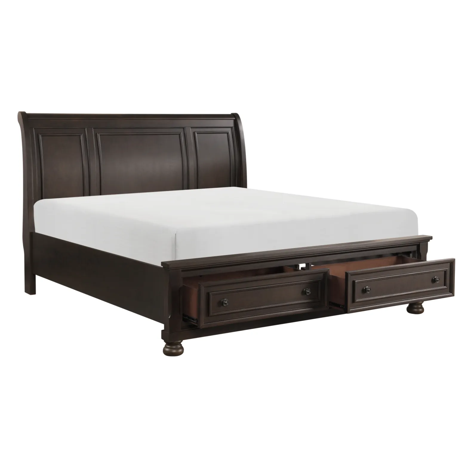 Begonia Grayish Brown Sleigh Storage Platform Bedroom Set - Image 4
