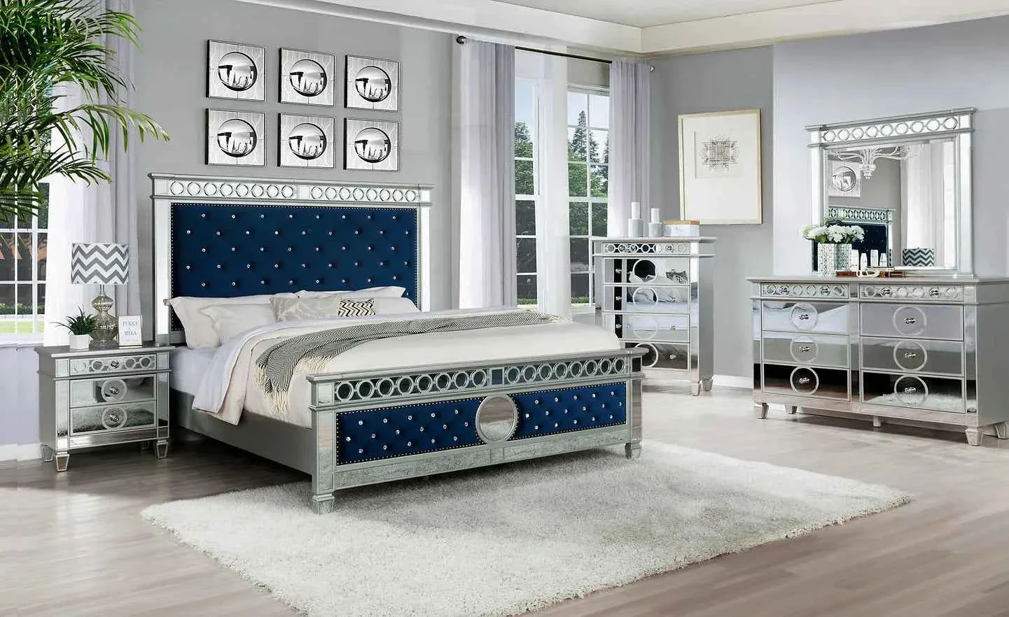 Bella Blue Panel Bedroom Set
