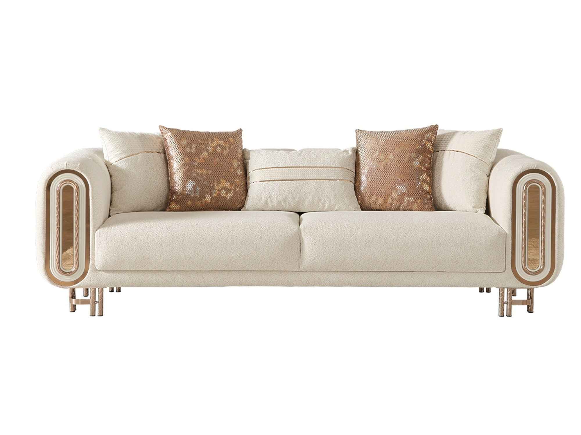 Bella Cream Stationary Loveseat - Image 2