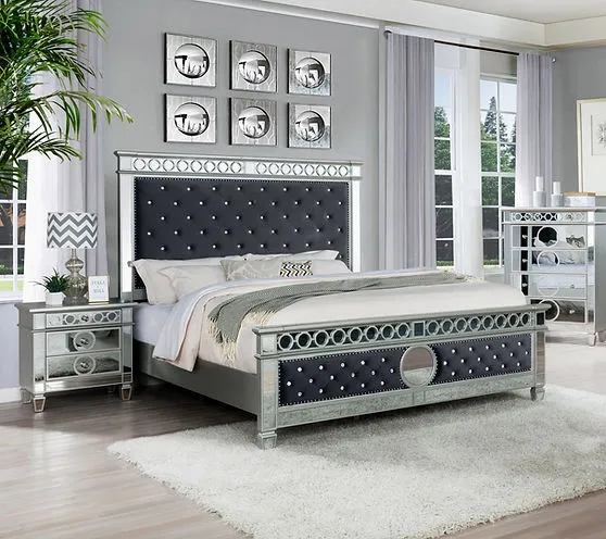 Bella Grey Velvet King Bed