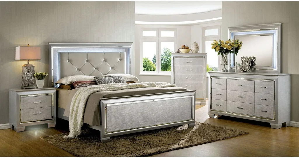 Bellanova Silver 4-Piece Queen Bedroom Set