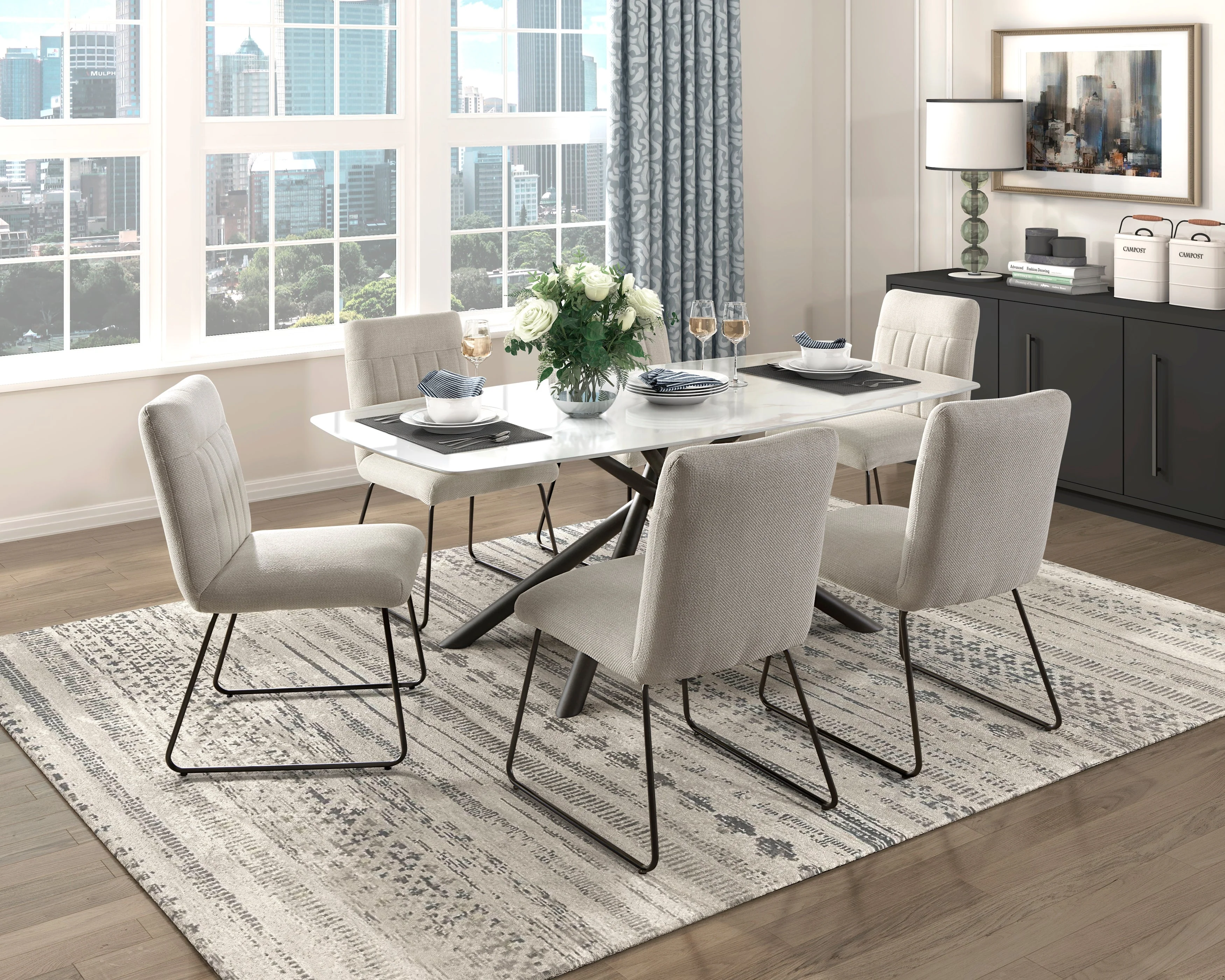 Benito Beige/Black Dining Side Chair, Set of 2 - Image 2