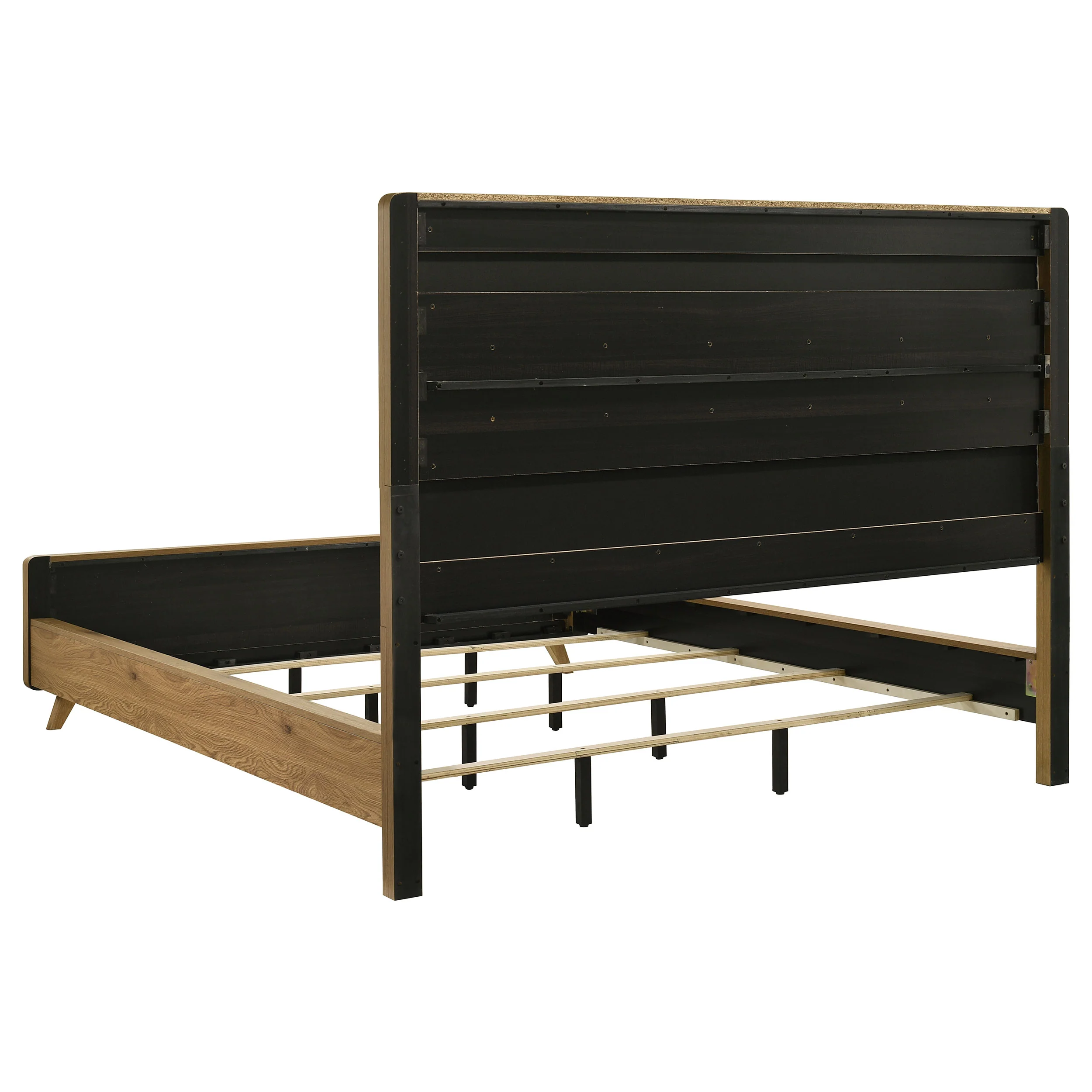 Bennett Cream and Light Oak 62-inch California King Upholstered Panel Bed - Image 5