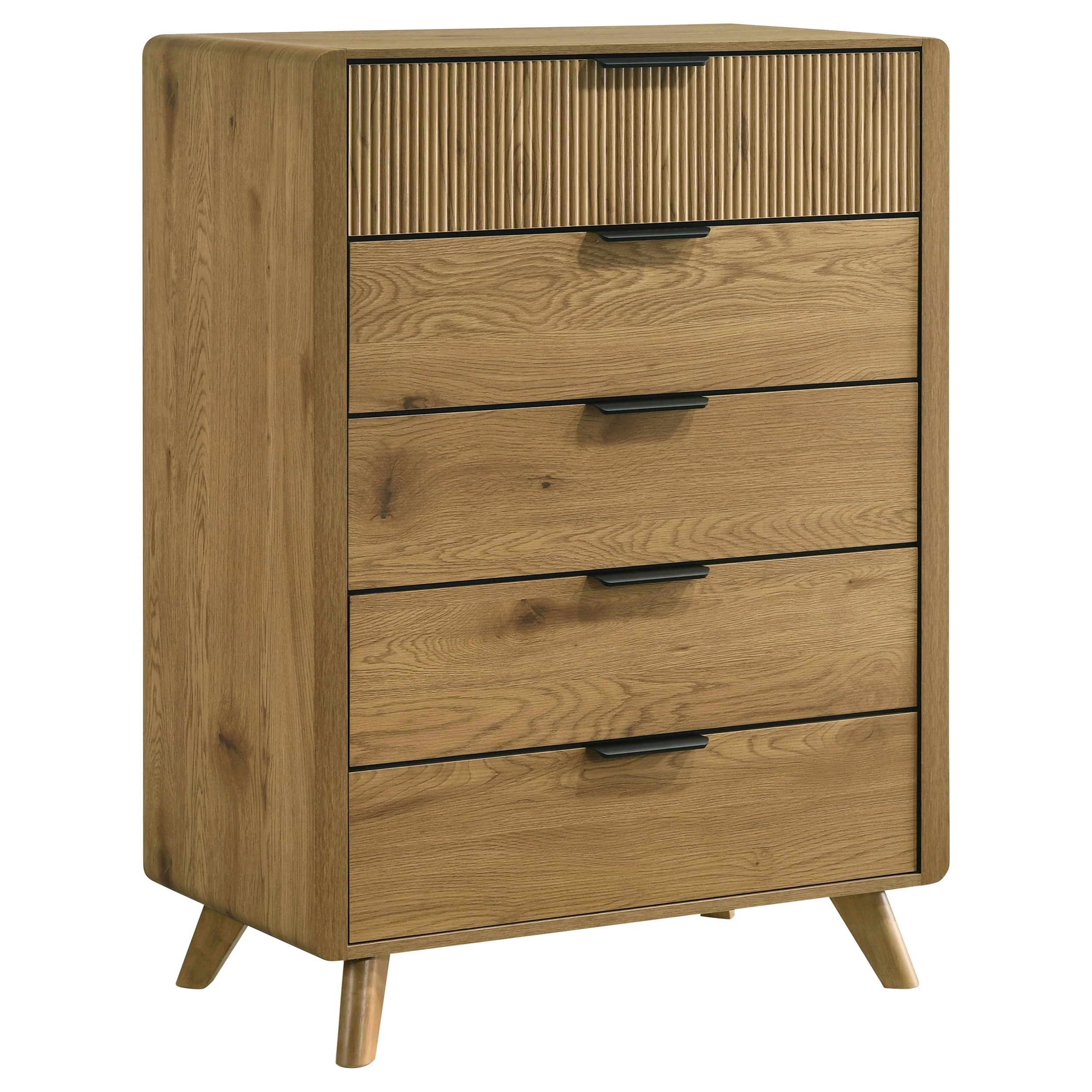 Bennett Light Oak 5-drawer Bedroom Chest of Drawers - Image 2