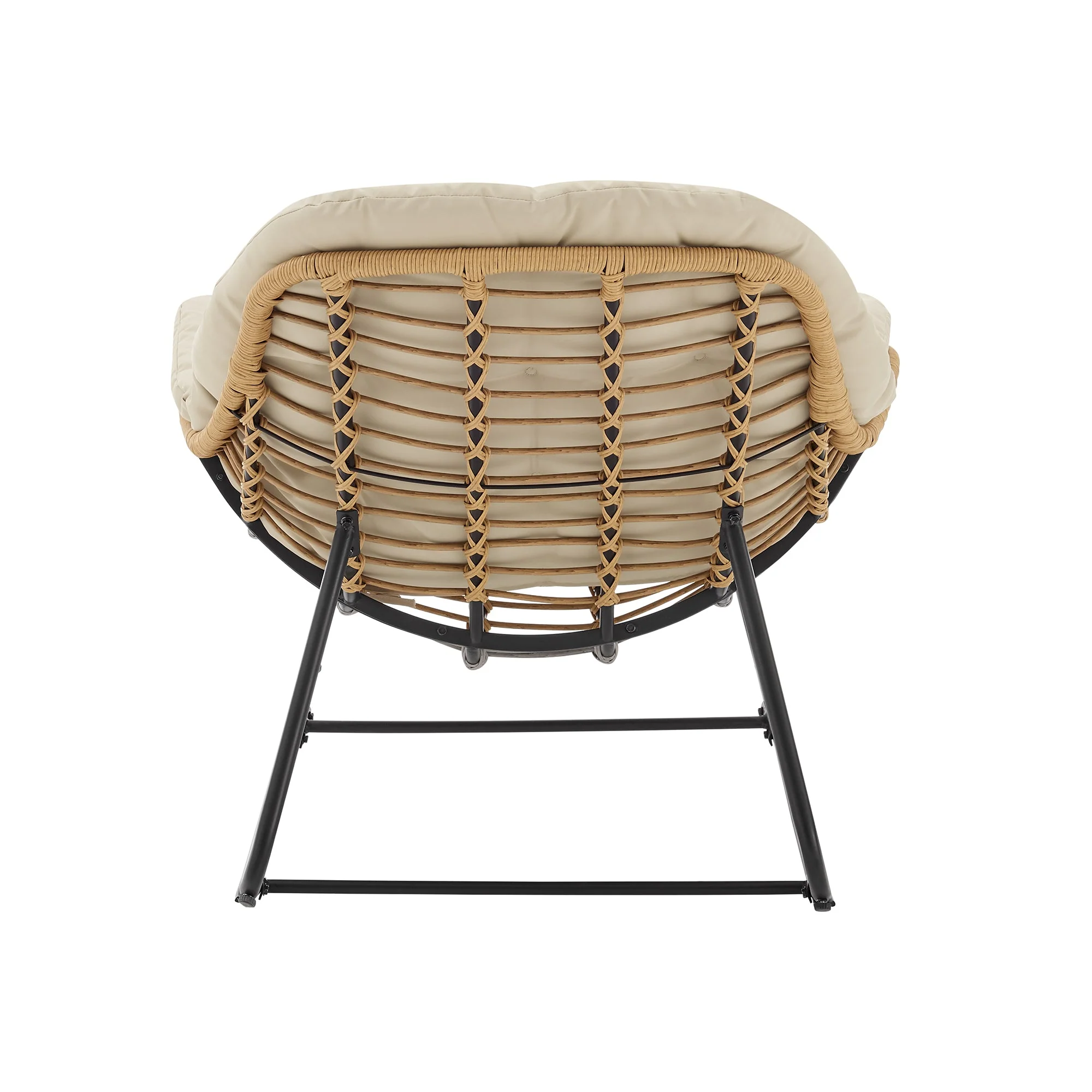 Benson 6-Piece Patio Rocking Chair Set with Ottomans and Tables in Cream - Image 13