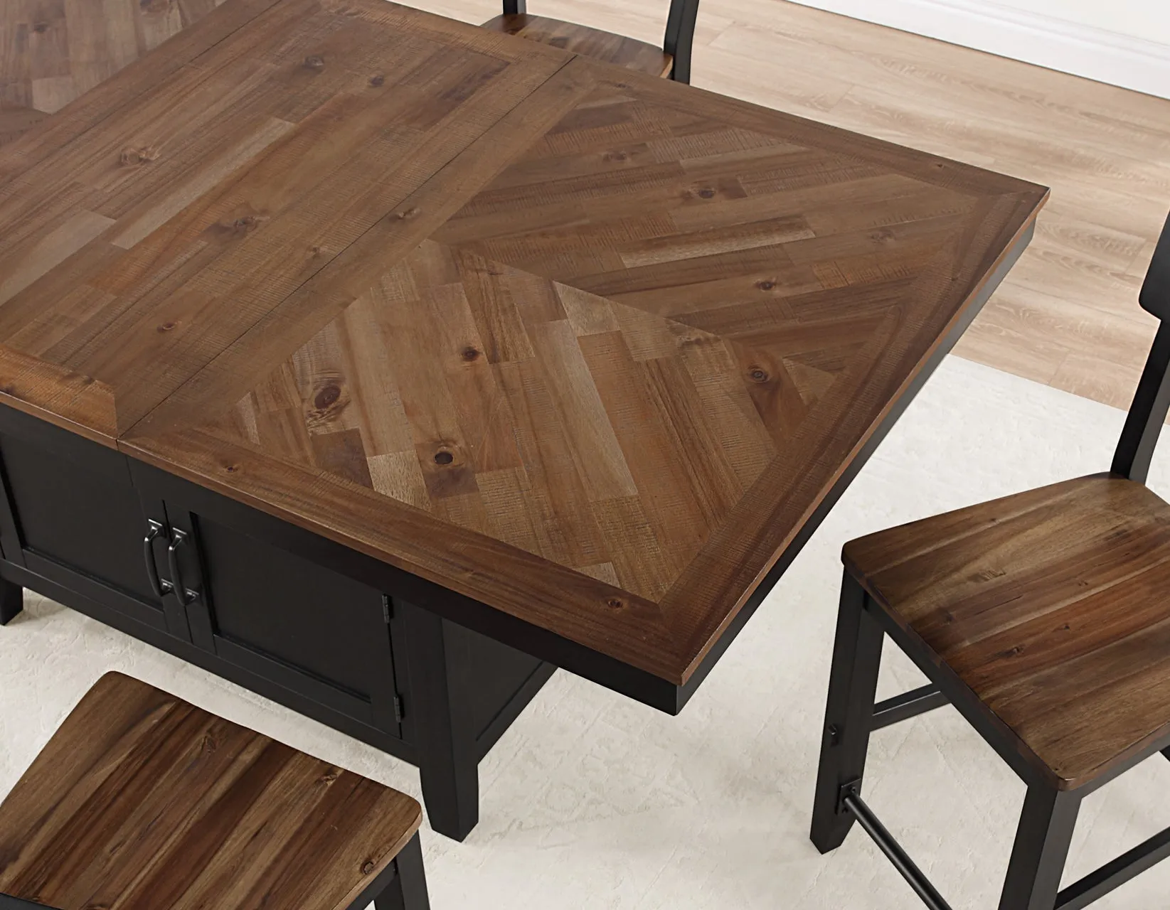 Bermuda Black/Dark Acacia Counter Height Dining Set - Image 32