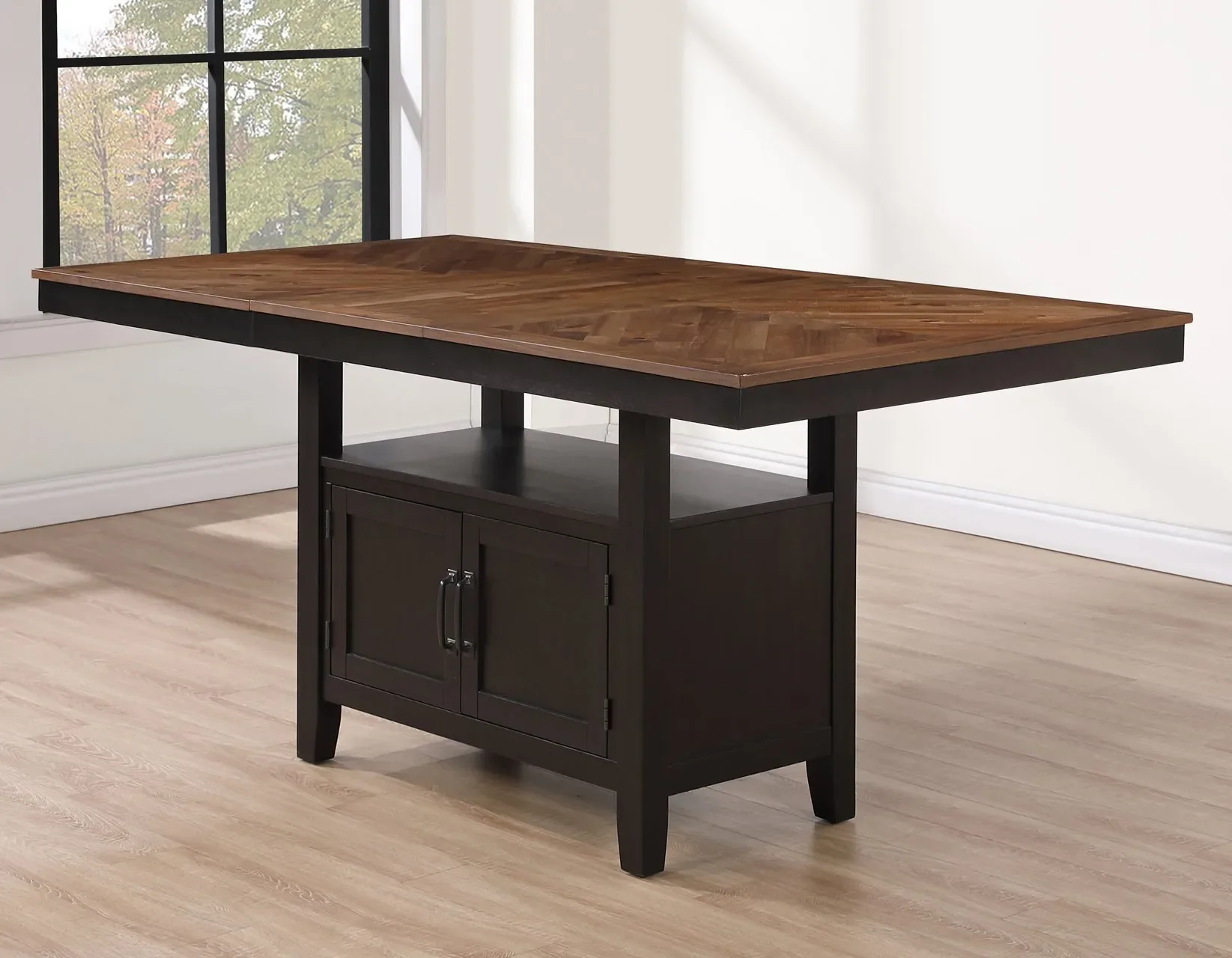 Bermuda Black/Dark Acacia Counter Height Dining Set - Image 5