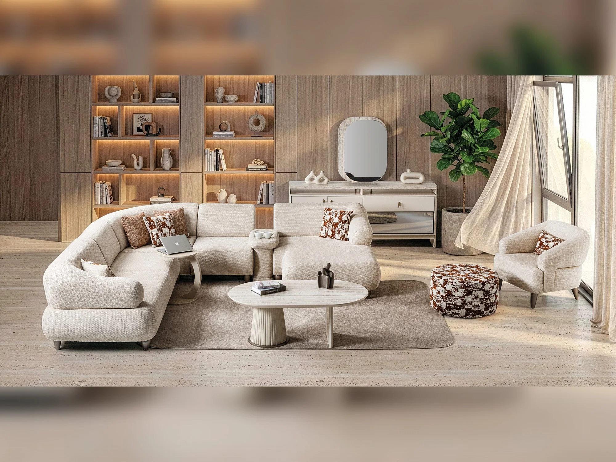 Bern Cream 6-Piece Modular Sectional - Image 10