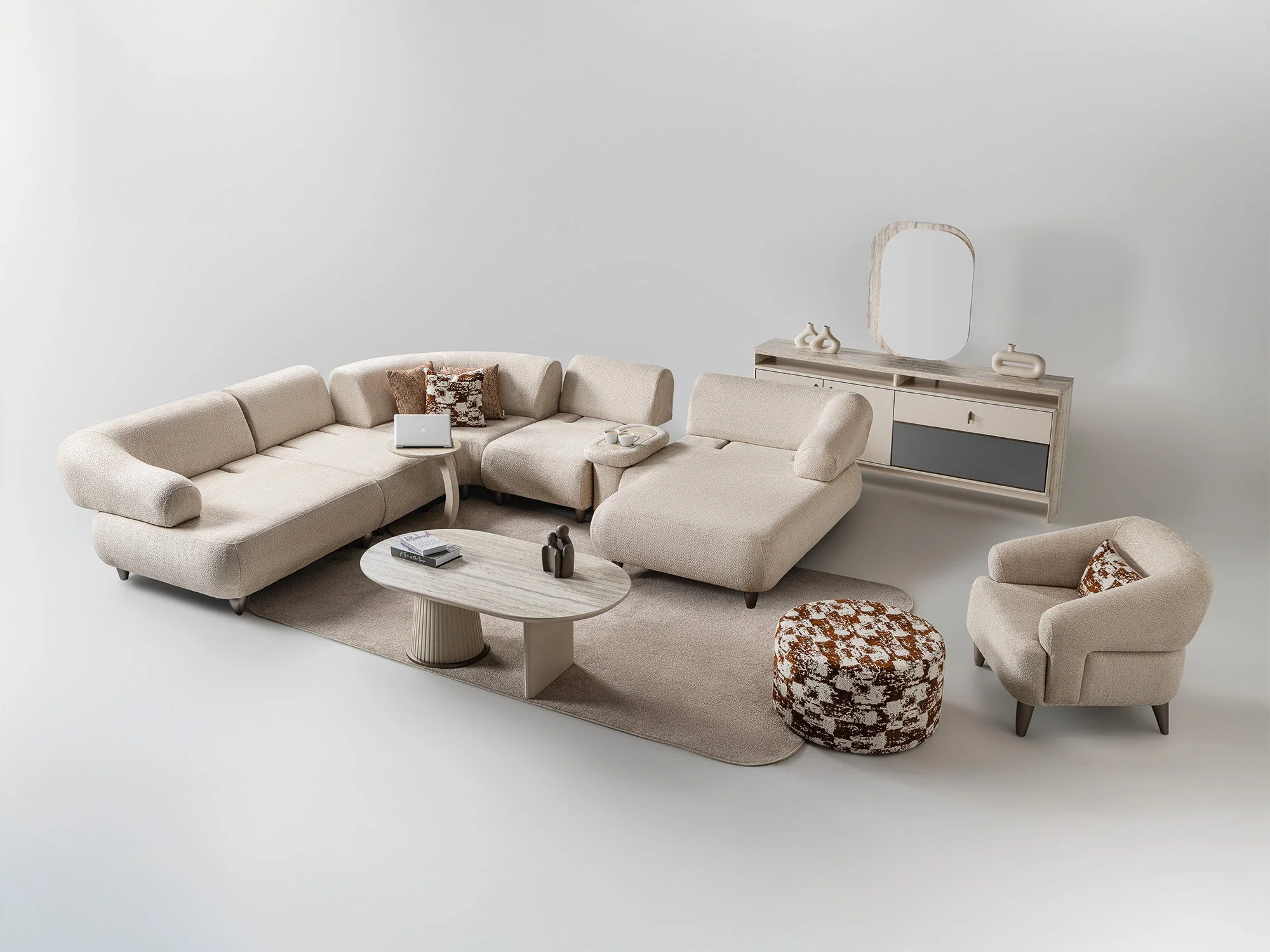 Bern Cream 6-Piece Modular Sectional - Image 11