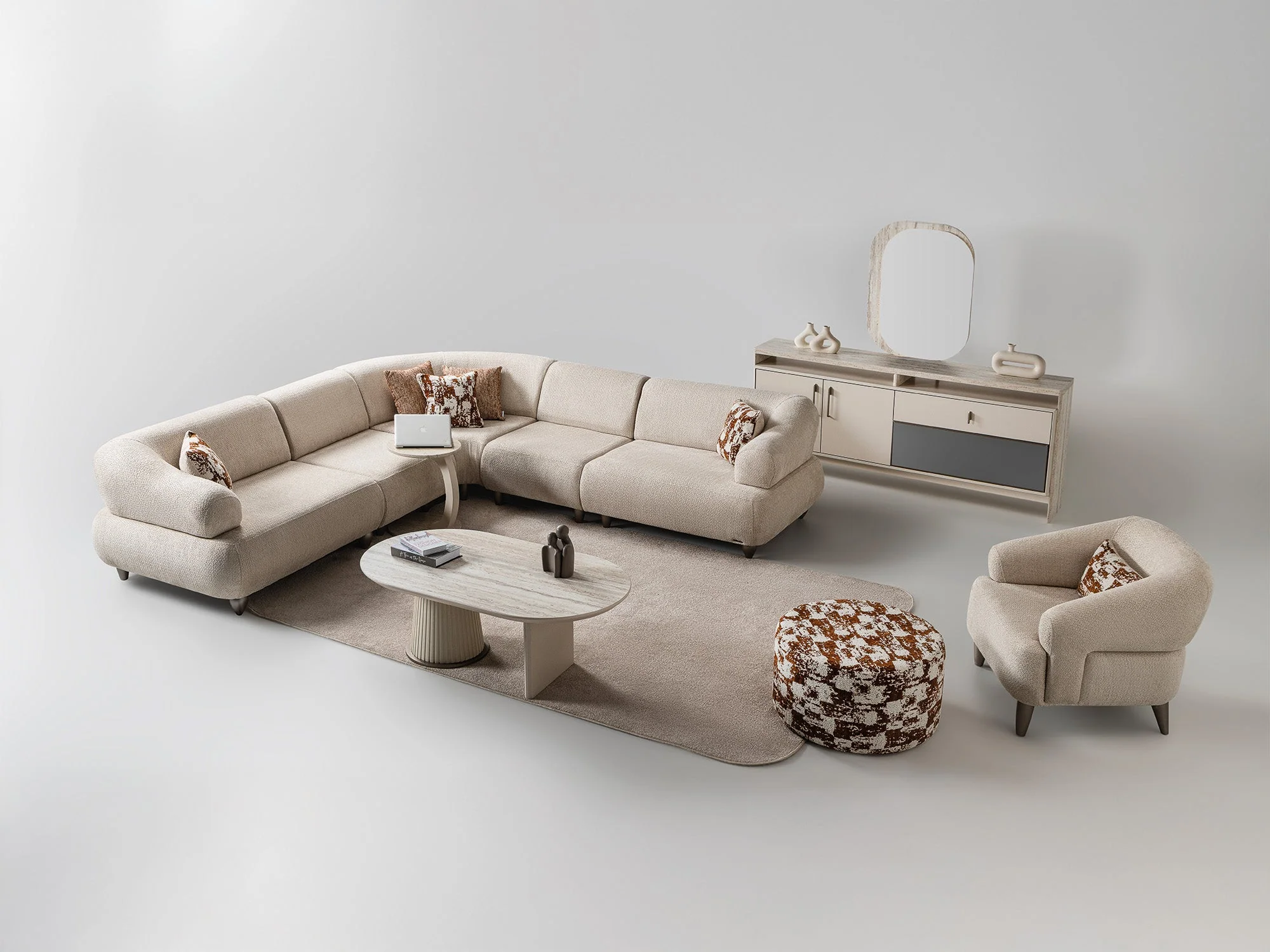 Bern Cream 6-Piece Modular Sectional - Image 12