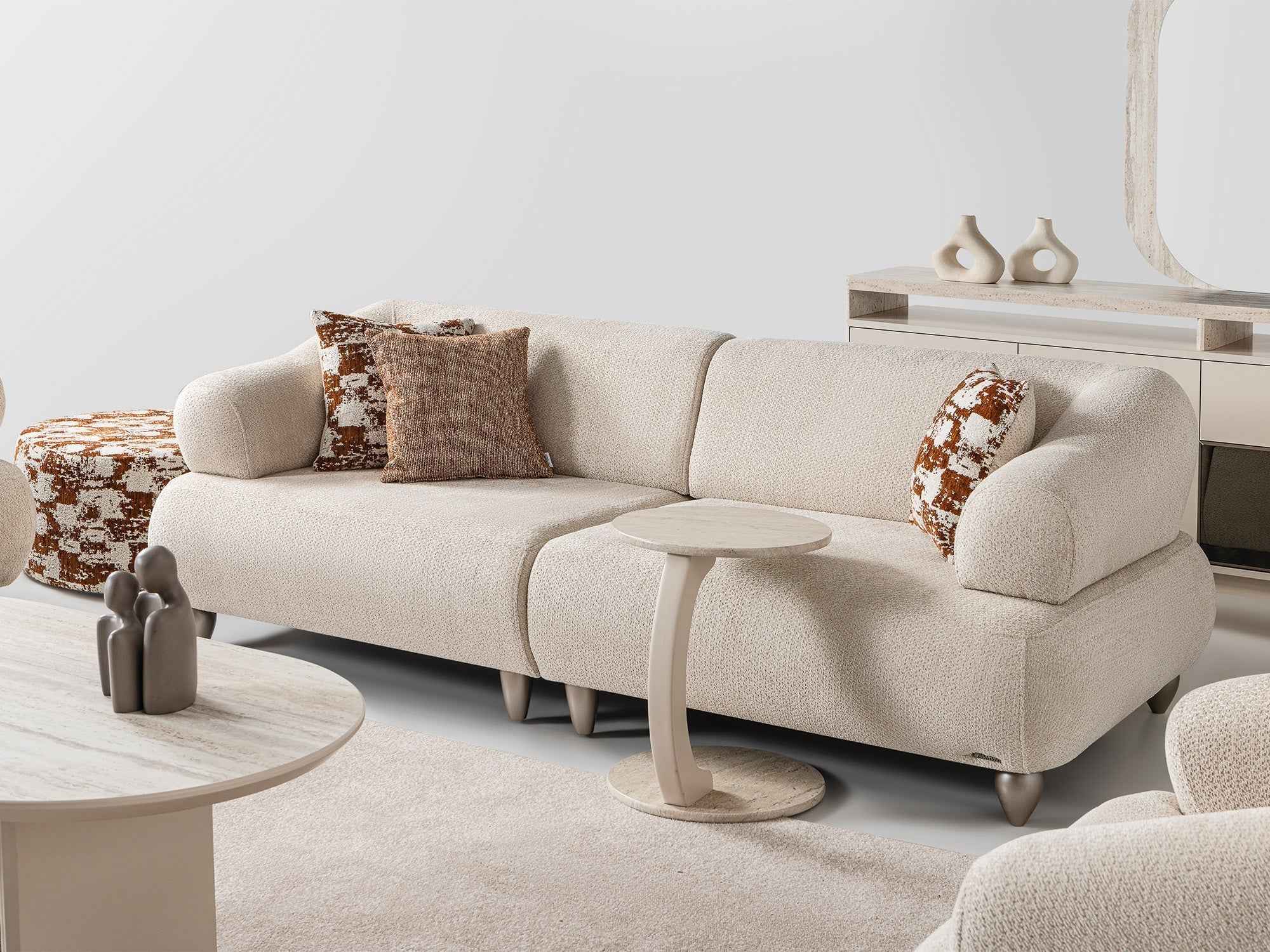Bern Cream Convertible Sofa