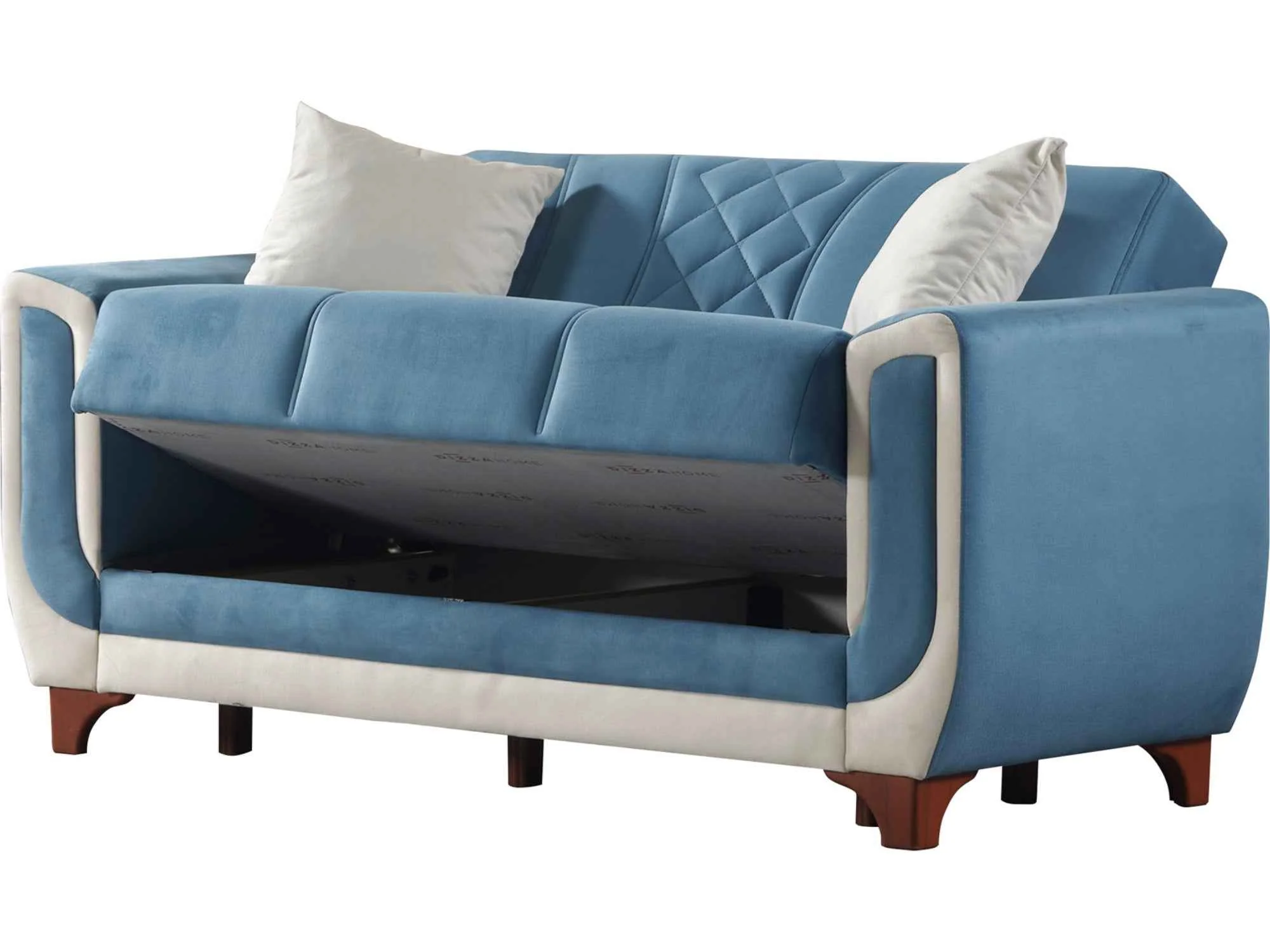 Berre Blue Convertible Loveseat - Image 2
