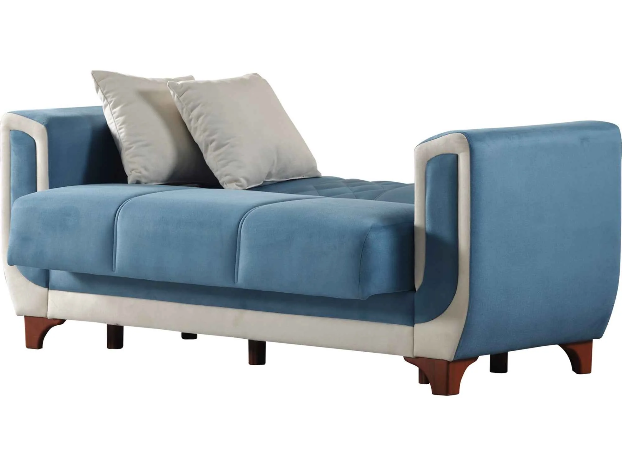 Berre Blue Convertible Loveseat - Image 3