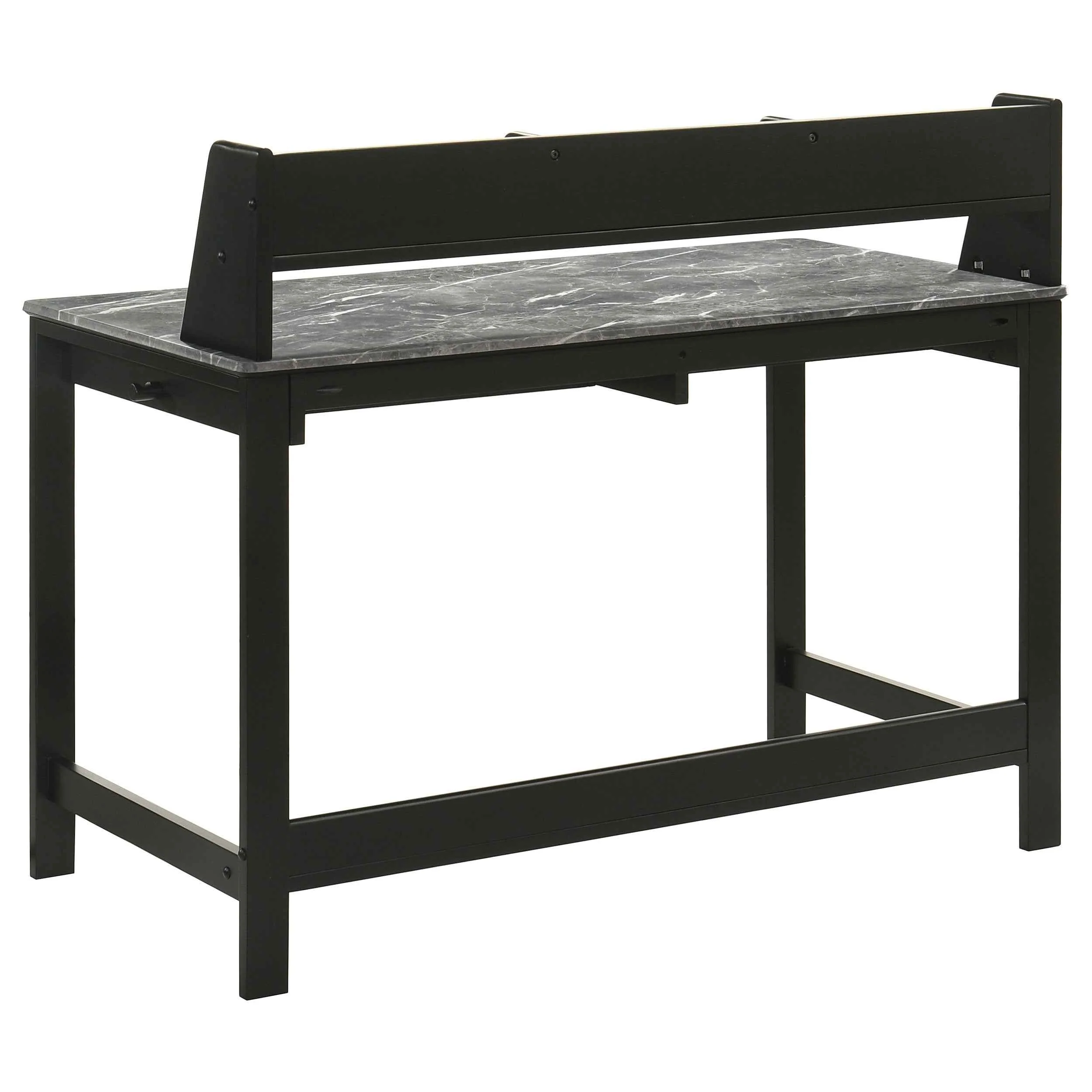 Besler Grey Stone/Black 47-inch SmartTop Writing Desk with Shelf - Image 6