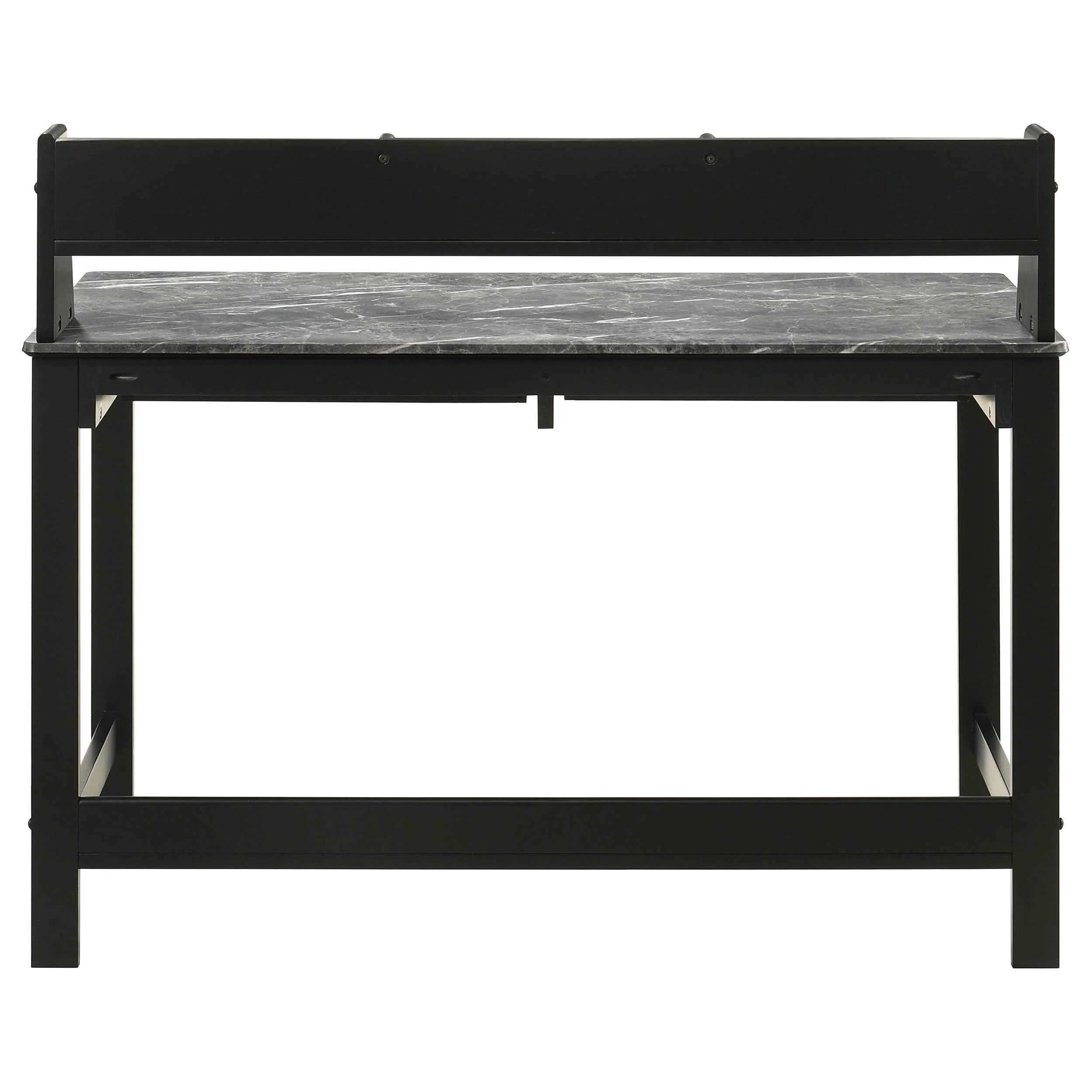 Besler Grey Stone/Black 47-inch SmartTop Writing Desk with Shelf - Image 7