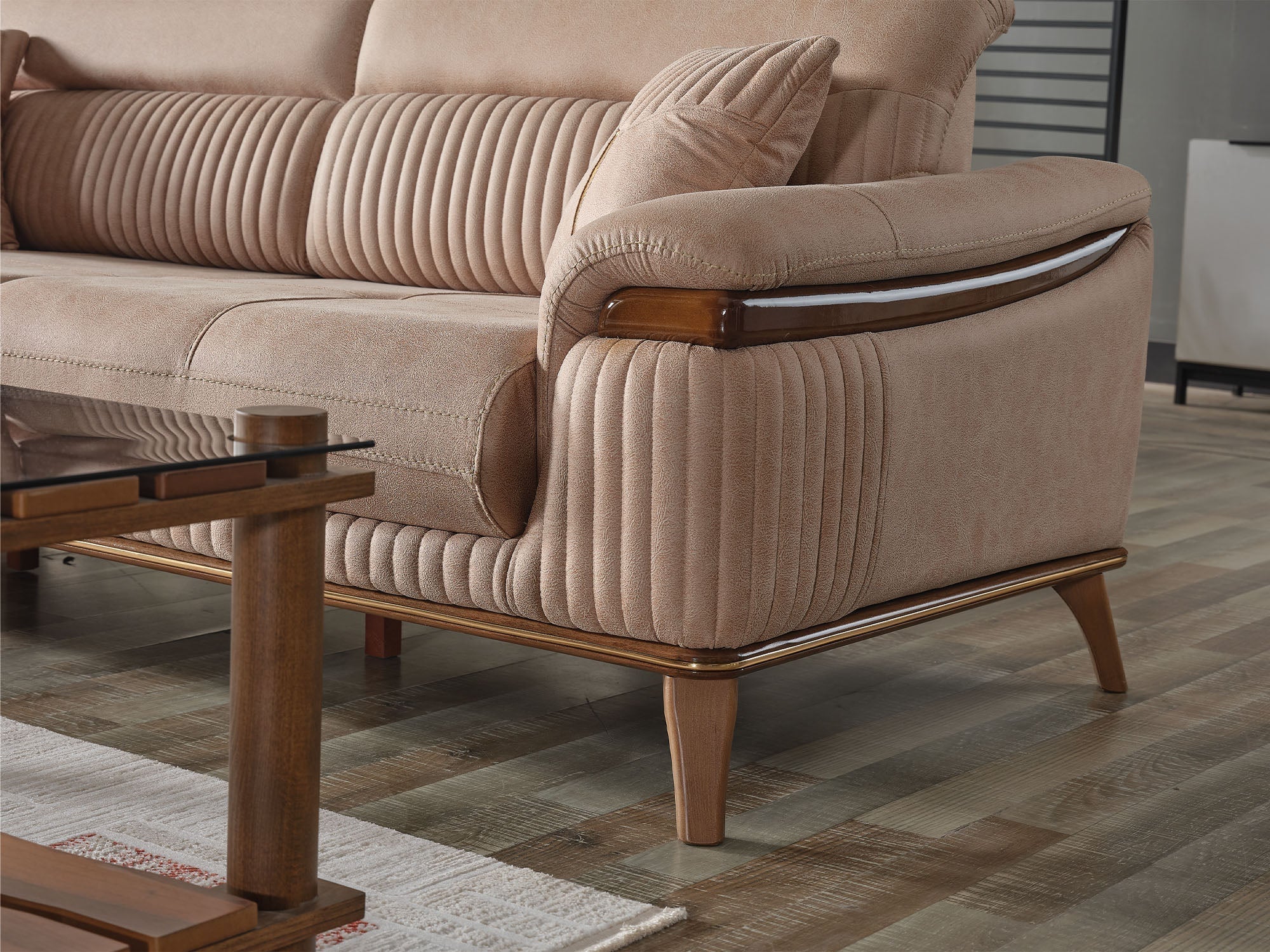 Beta Beige 3-pieces (Sofa & Loveseat & Chair) Living Room Set - Image 9