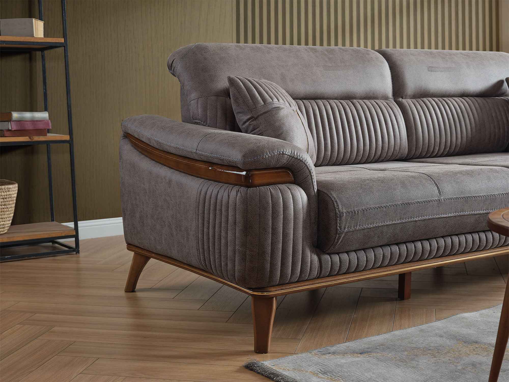 Beta Fume Convertible Loveseat - Image 4
