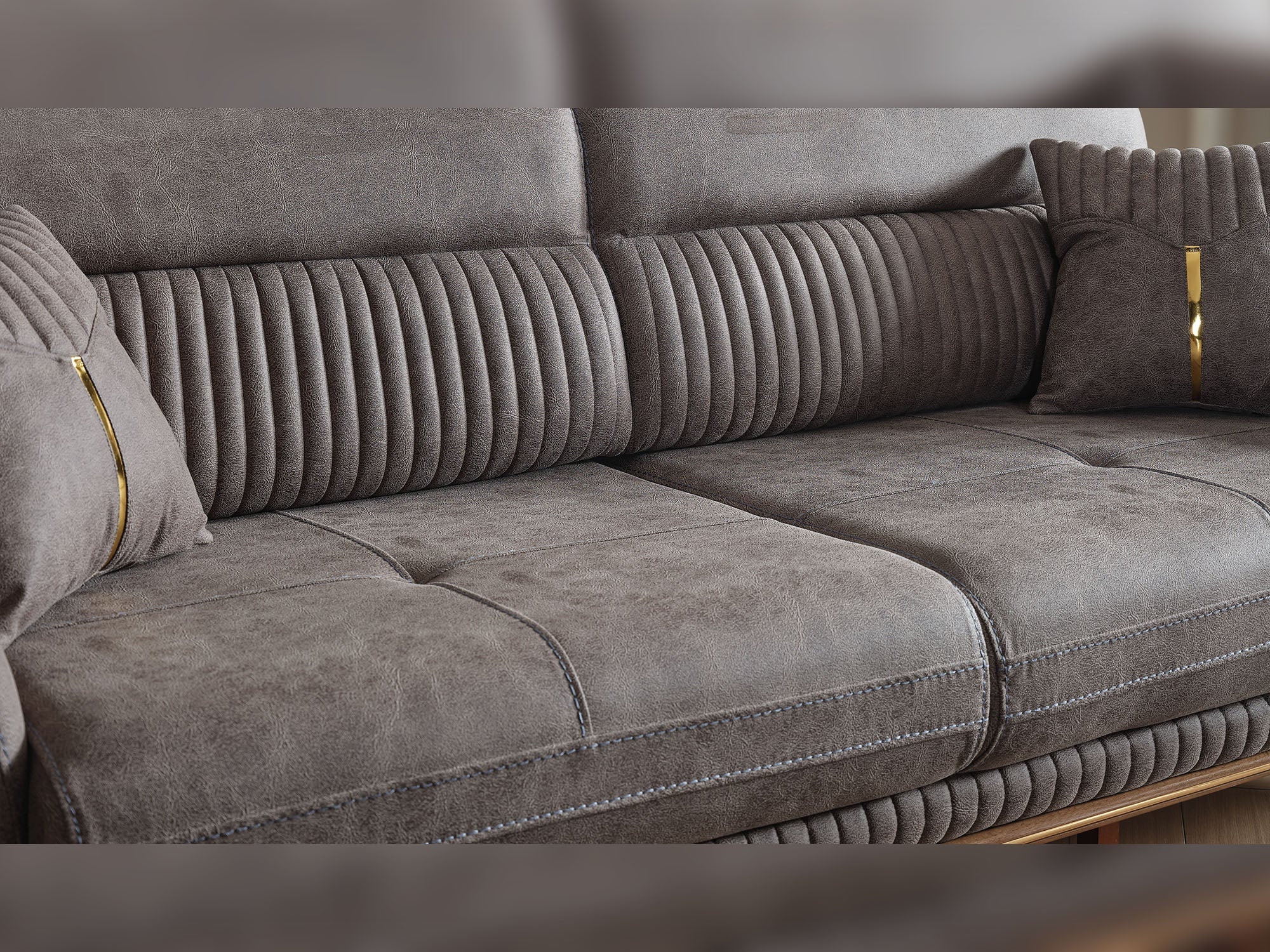 Beta Fume Convertible Loveseat - Image 5