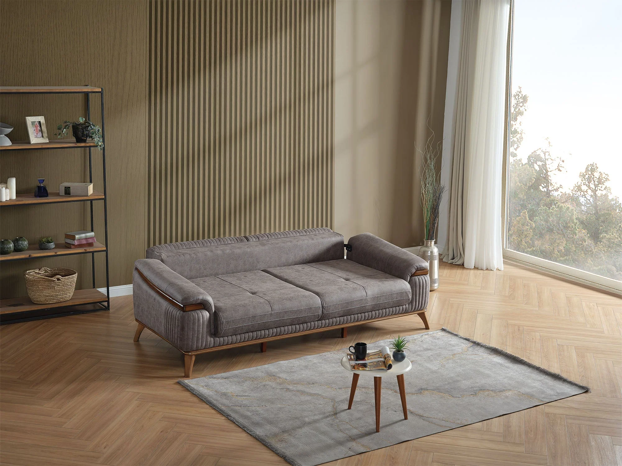 Beta Fume Convertible Sofa - Image 4