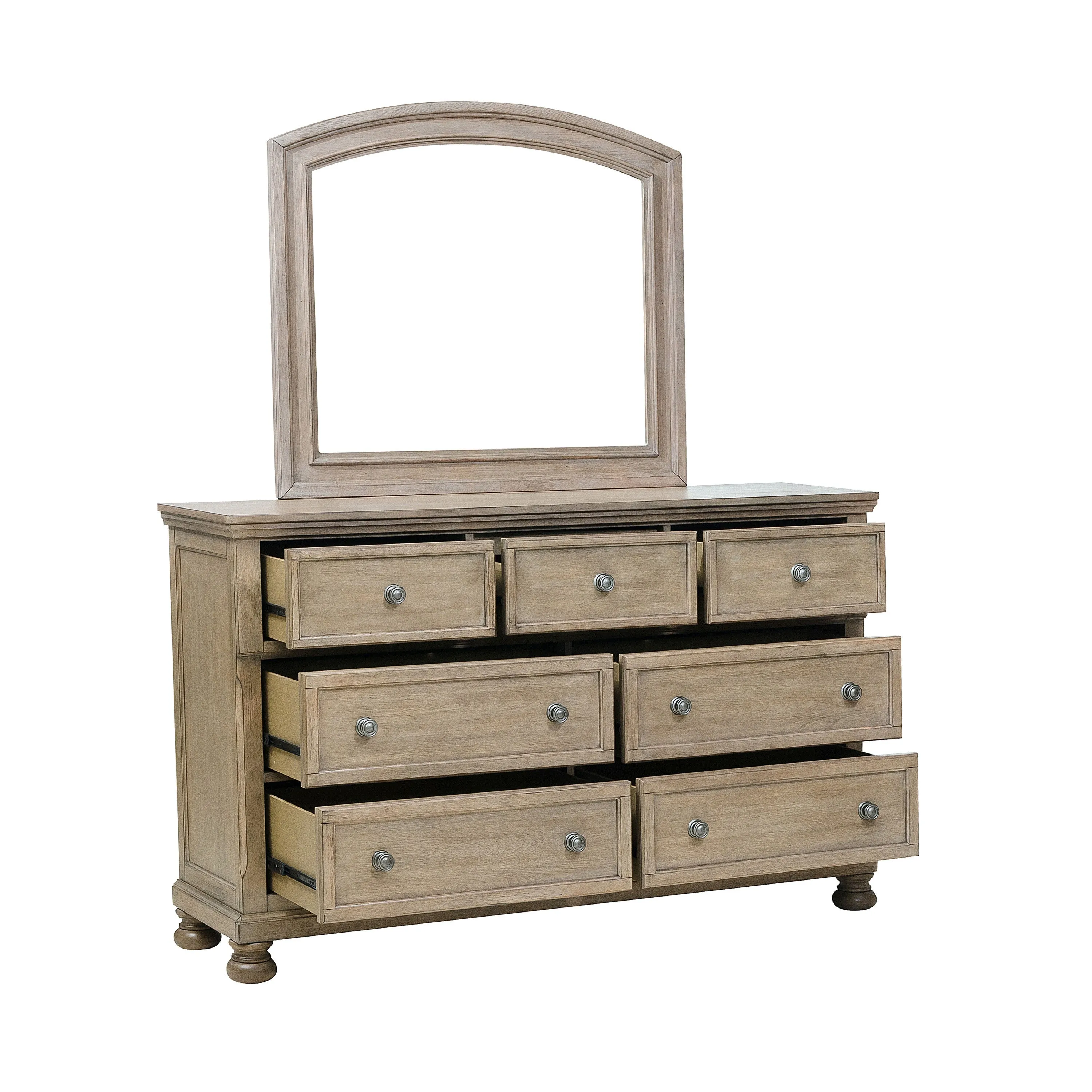 Bethel Wire Brushed Gray Sleigh Storage Platform Bedroom Set - Image 7