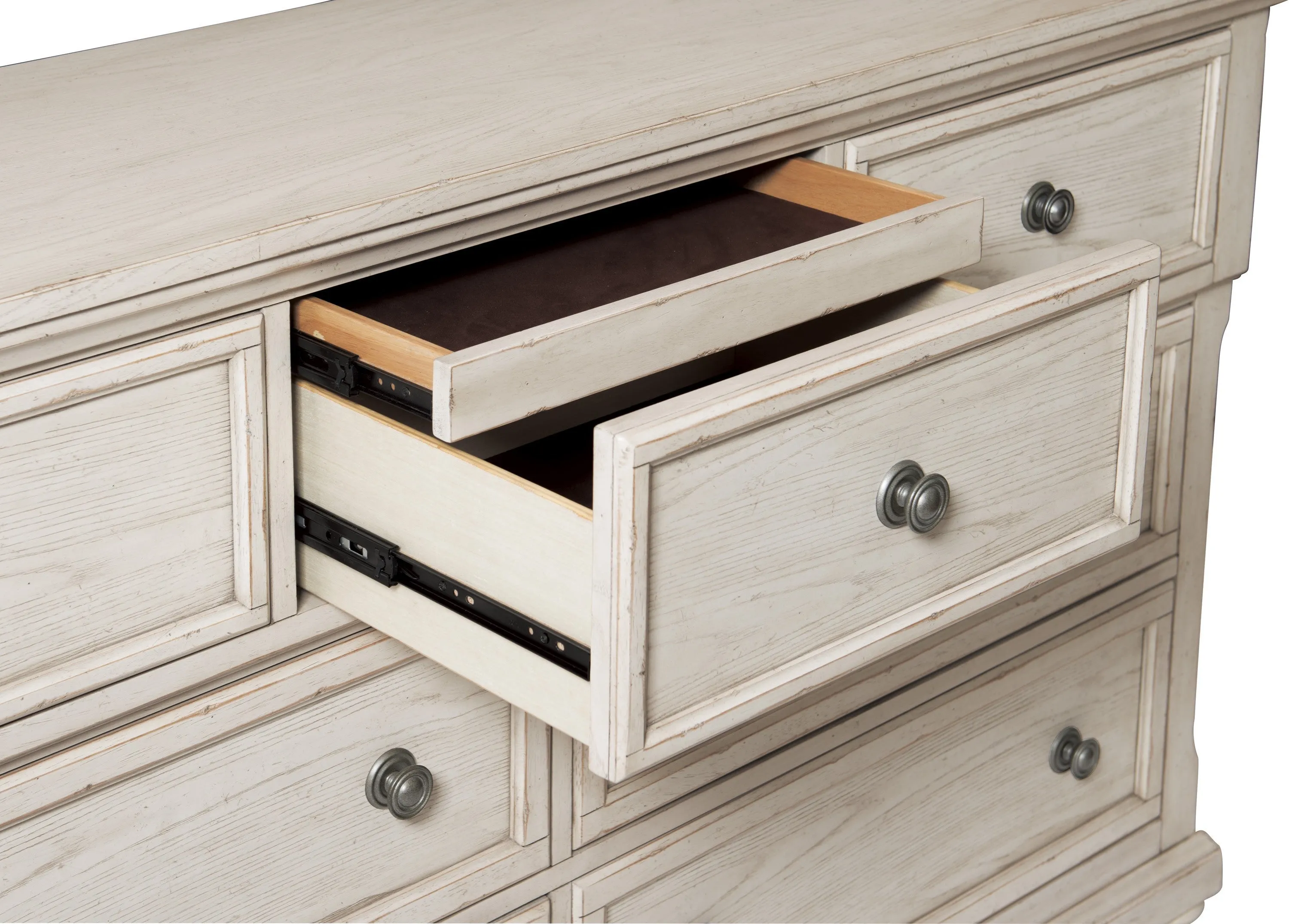 Bethel Wire Brushed White Sleigh Storage Platform Bedroom Set - Image 12