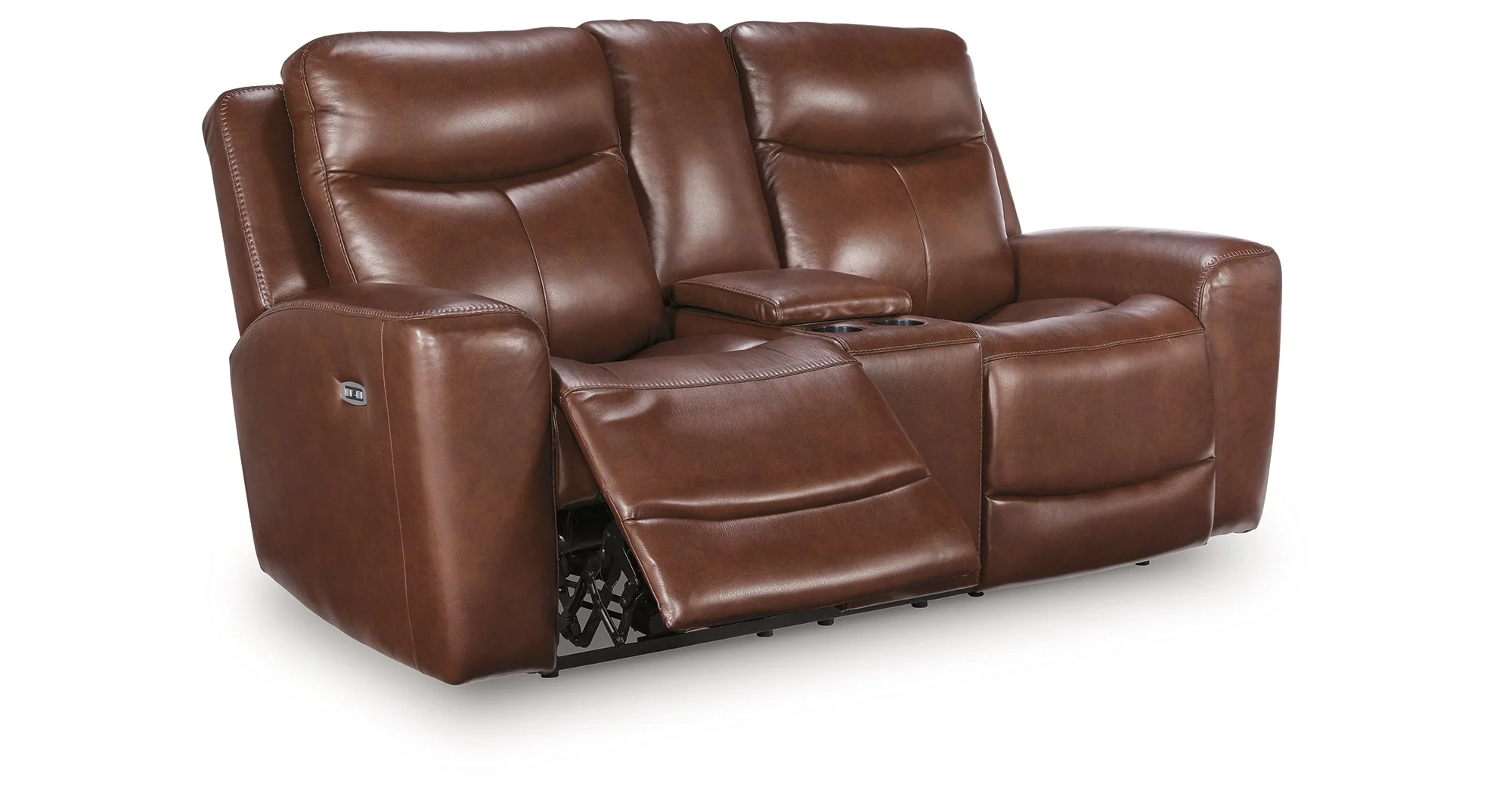 Bexhurst Mahogany Power Reclining Loveseat with Console - Image 11