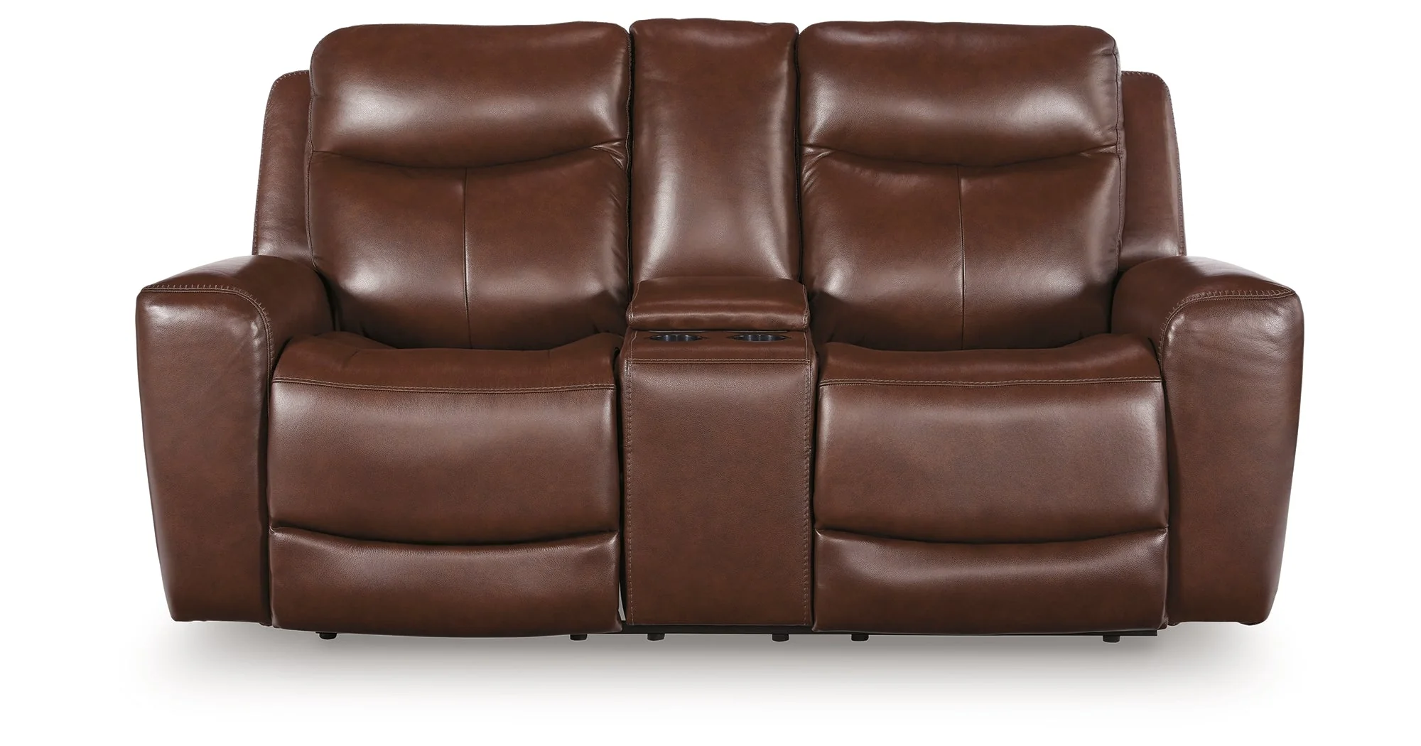 Bexhurst Mahogany Power Reclining Loveseat with Console - Image 12