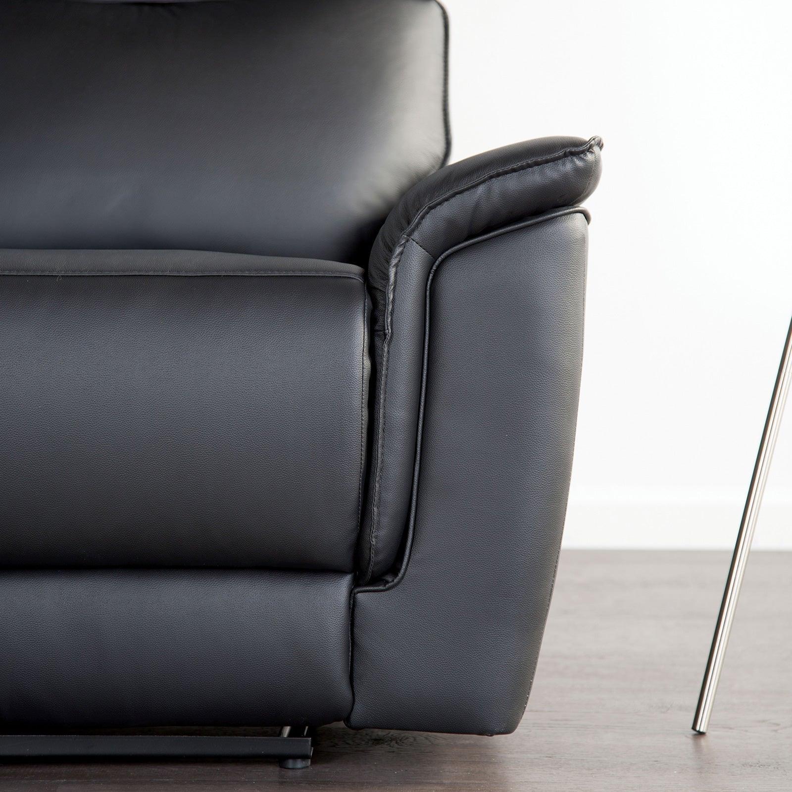 Bienne Black Sofa Manual Recliner - Image 4