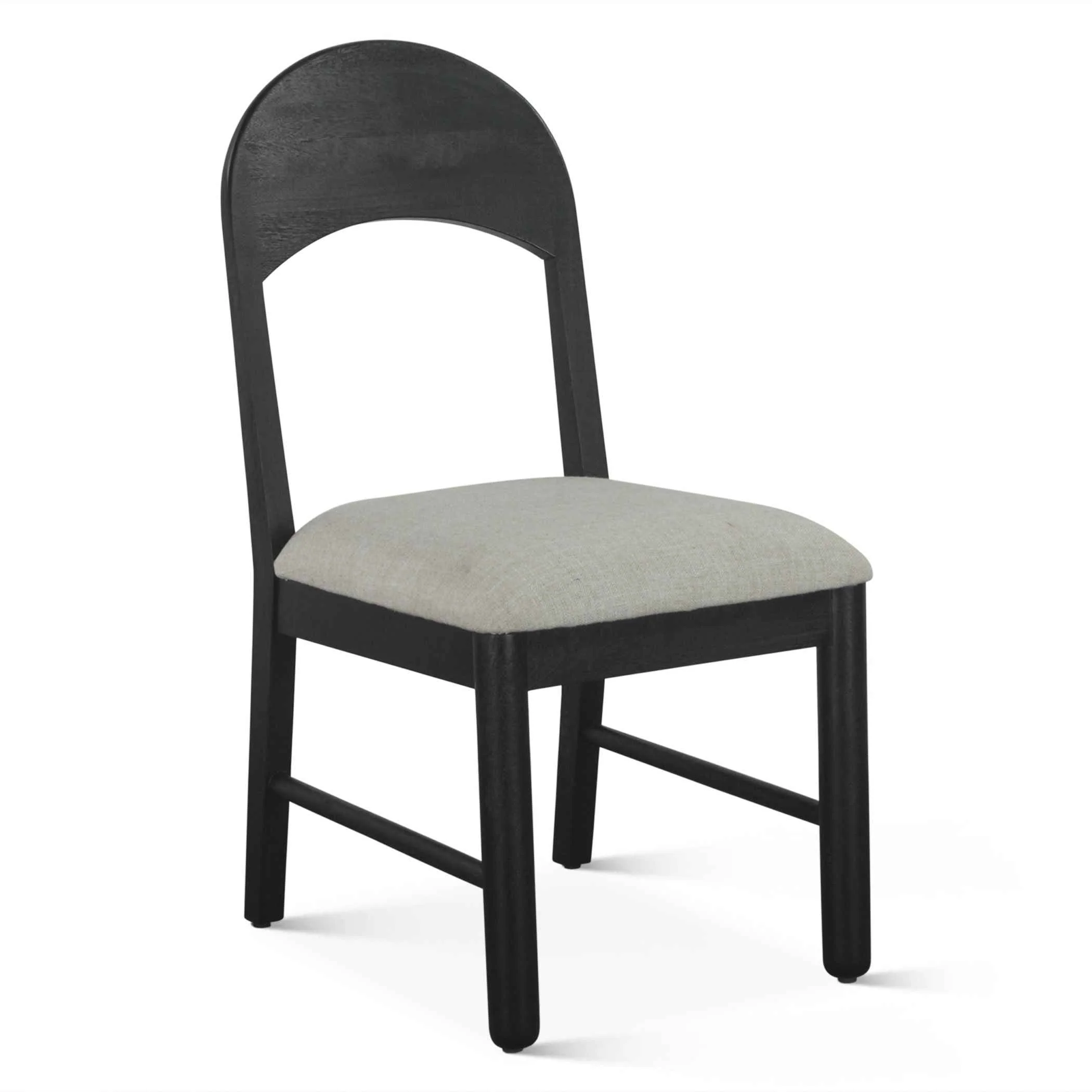 Bilboa 18" Upholstered Dining Chair in Distressed Black, Set of 2