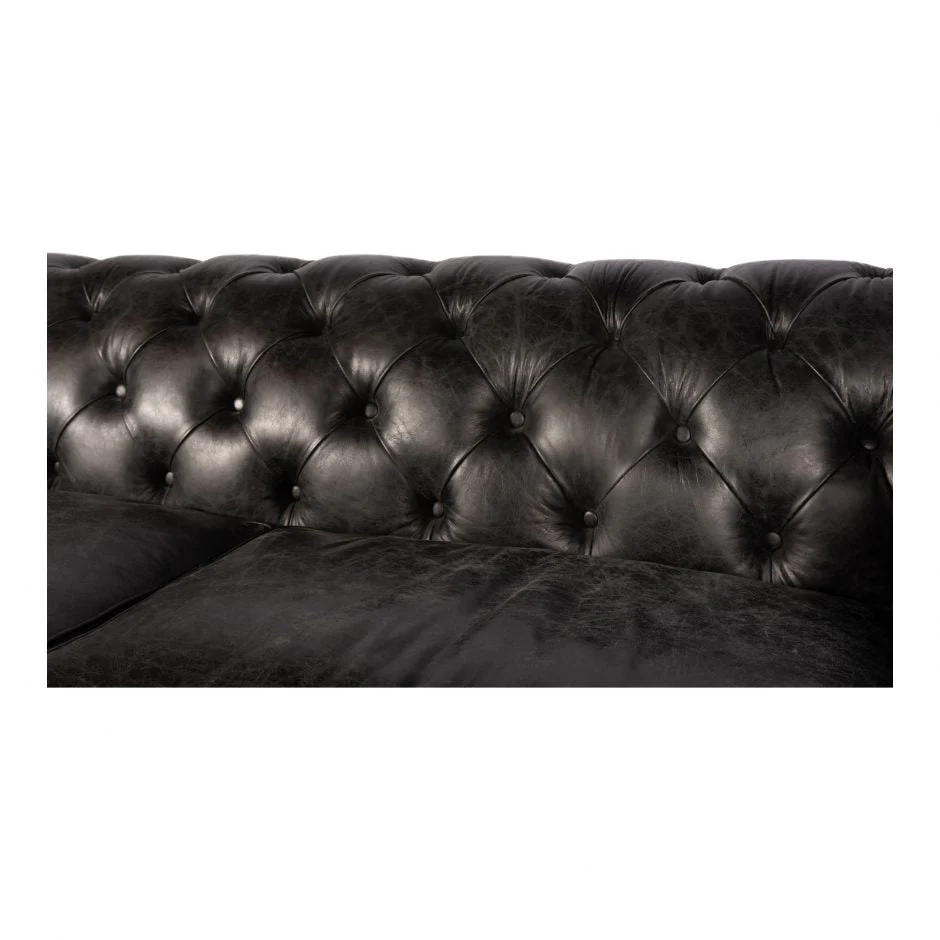 Birmingham Sofa Black Leather - Image 5