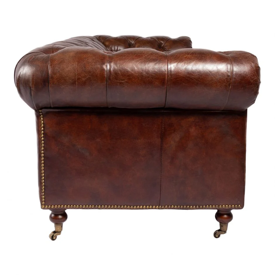 Birmingham Sofa Dark Brown Leather - Image 4