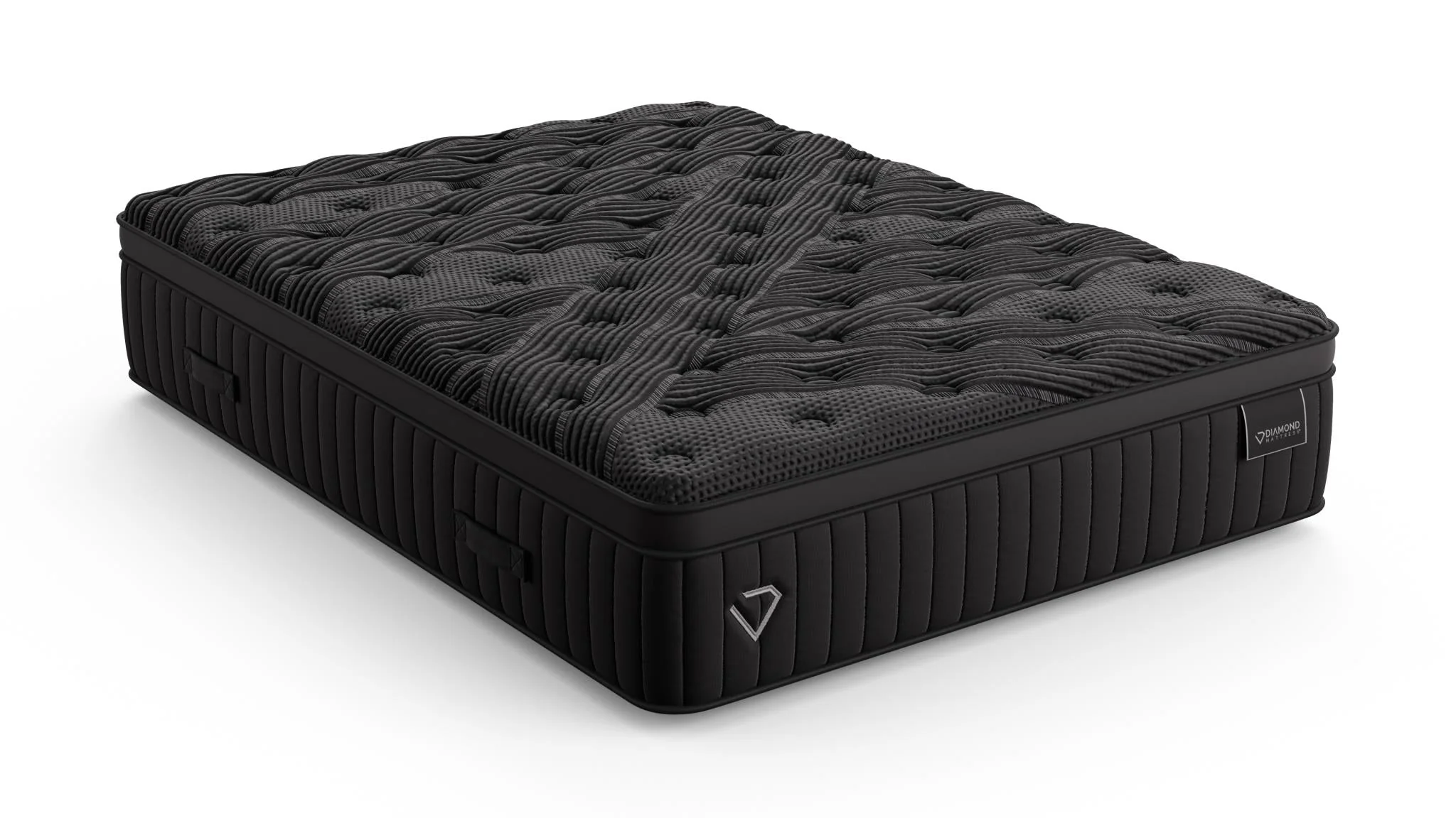 Black Diamond Whistler Luxe Quilted Hybrid 16" Medium Black Queen Mattress - Image 7