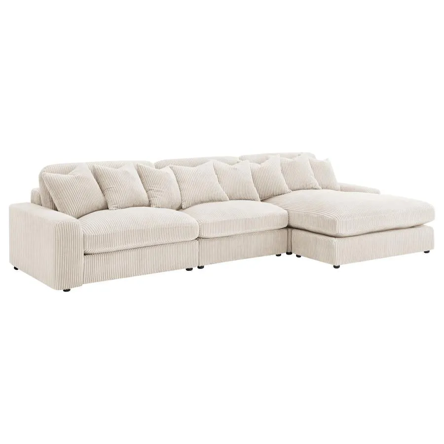 Blaine Sand 3-Piece Upholstered Reversible Chaise Sectional - Image 2
