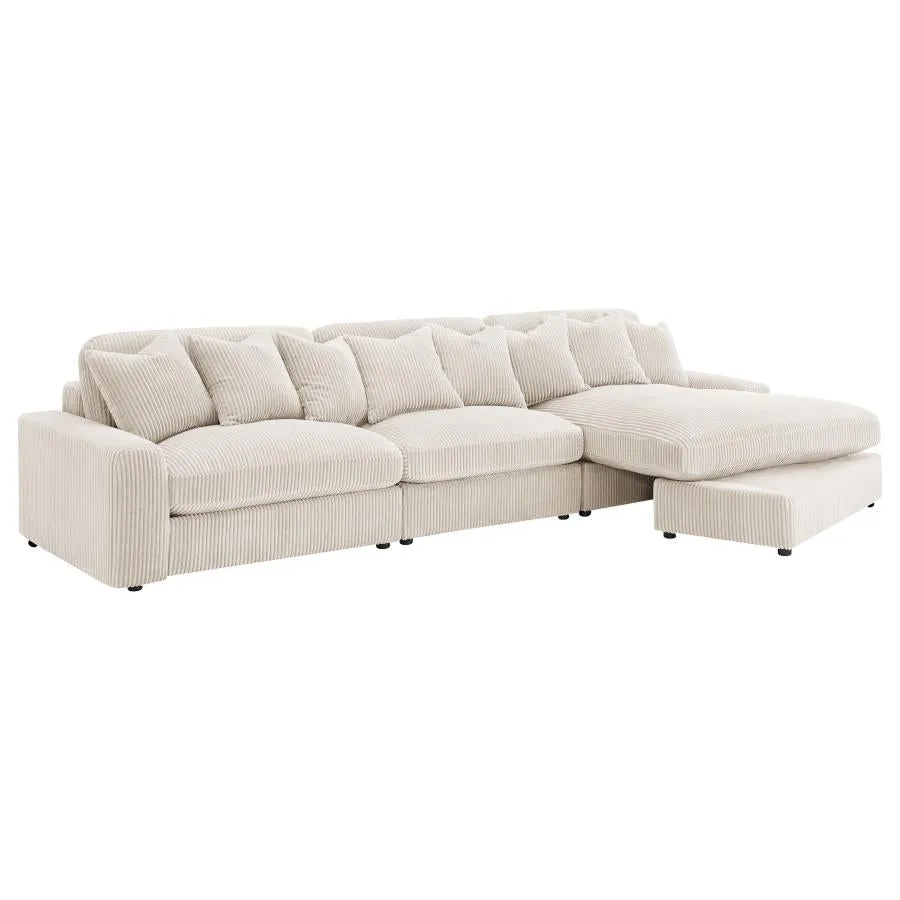 Blaine Sand 3-Piece Upholstered Reversible Chaise Sectional - Image 3