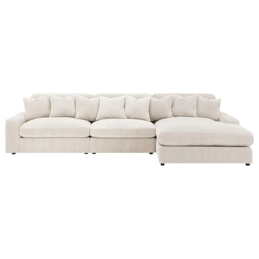 Blaine Sand 3-Piece Upholstered Reversible Chaise Sectional - Image 4